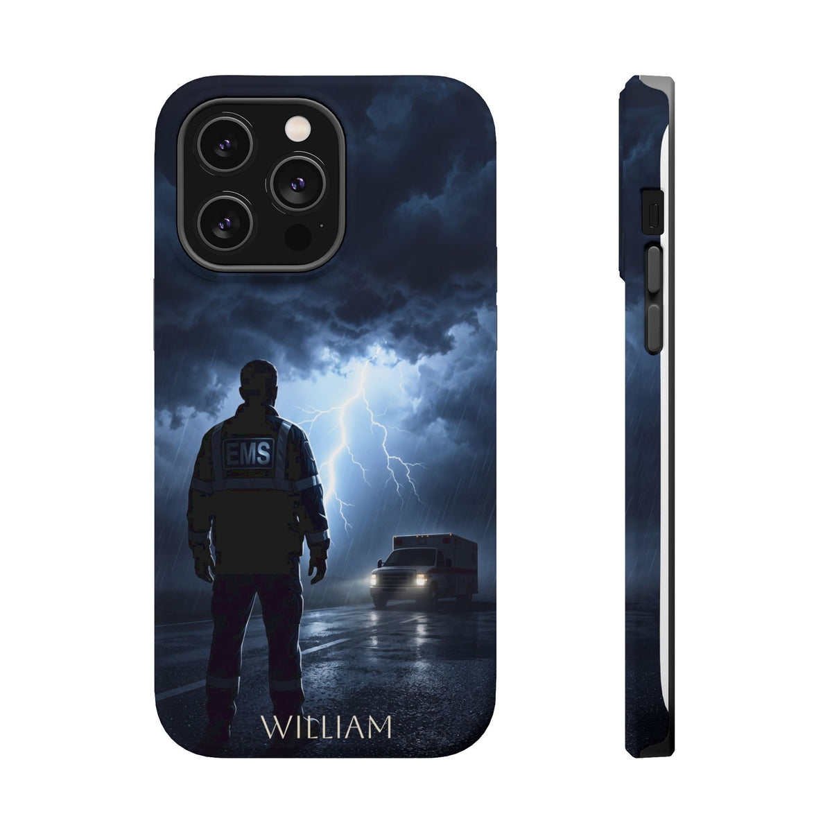 Personalized Lightning Storm EMS Phone Case — Wireless Charging Cover