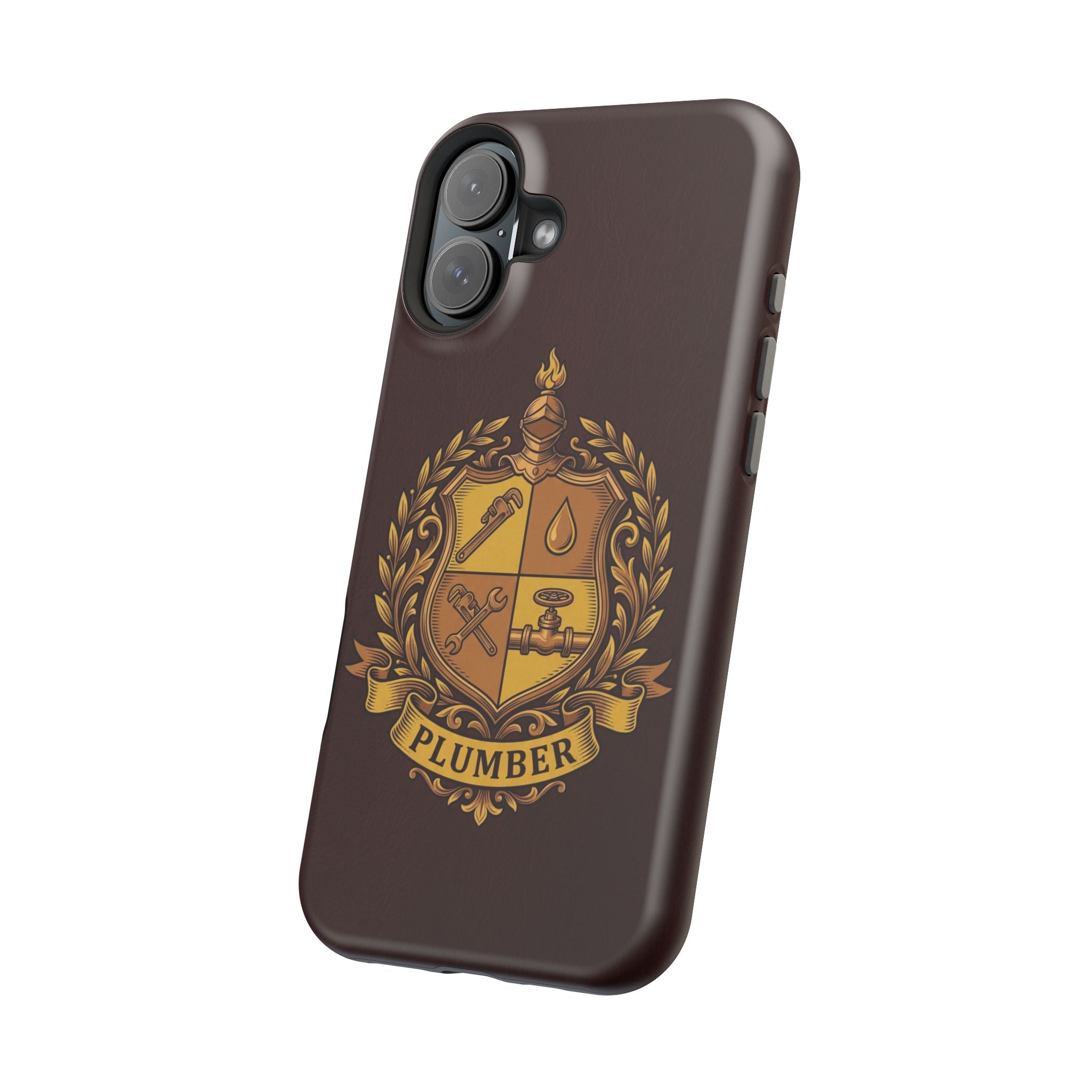 Plumber Crest Phone Case — Heraldic Shield Wireless Charging Cover