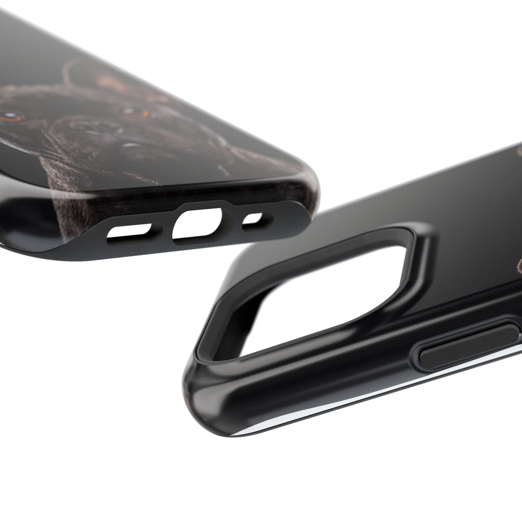 Black French Bulldog Phone Case — Impact-Resistant Wireless Charging Cover