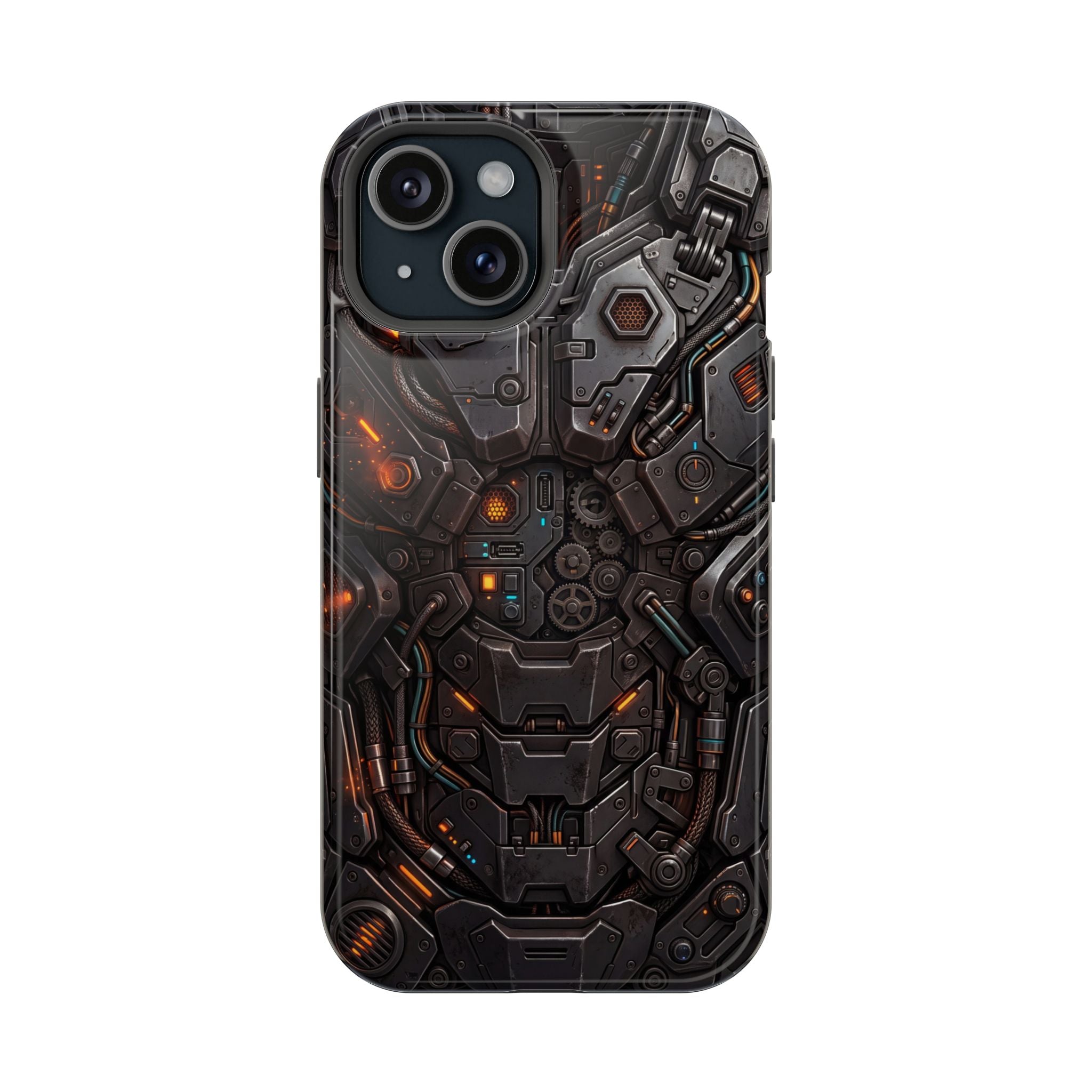 Mech Armor Phone Case — Industrial Circuit Wireless Charging Cover