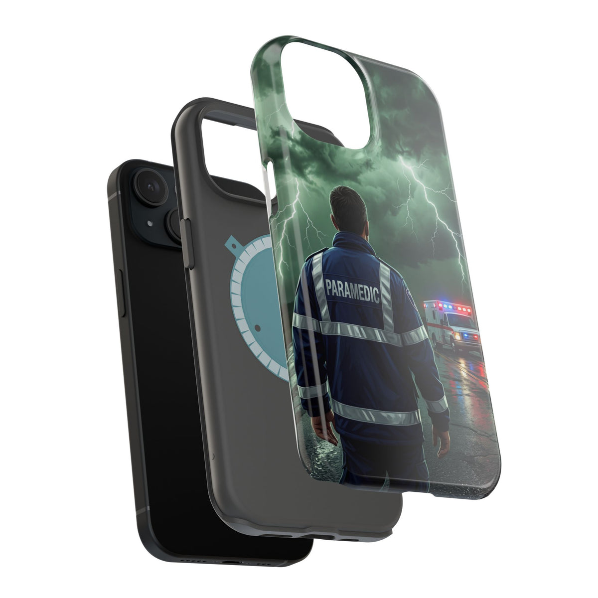 Paramedic Green Storm Phone Case — Magnetic Wireless Charging Cover