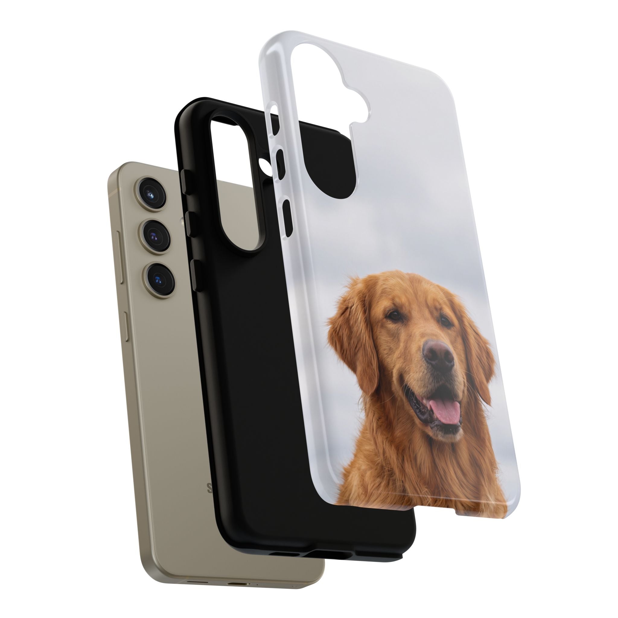 Golden Retriever Portrait Phone Case | Happy Dog Photo on Soft Sky Background | Samsung & iPhone
