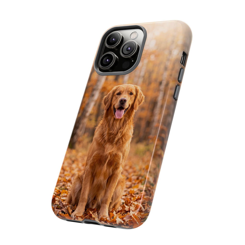 Golden Retriever Autumn Forest Phone Case | Happy Dog in Fall Foliage | Samsung & iPhone