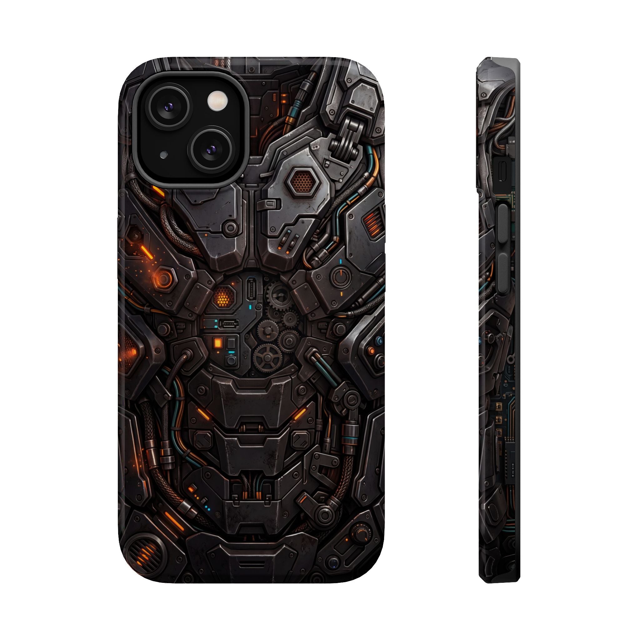 Mech Armor Phone Case — Industrial Circuit Wireless Charging Cover