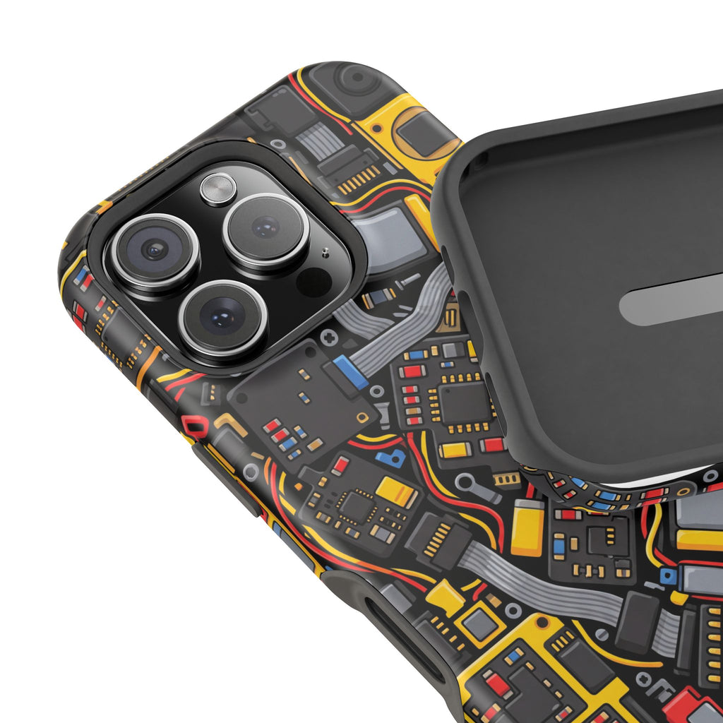 Voltage Board Phone Case — Yellow Circuit Wireless Charging Cover