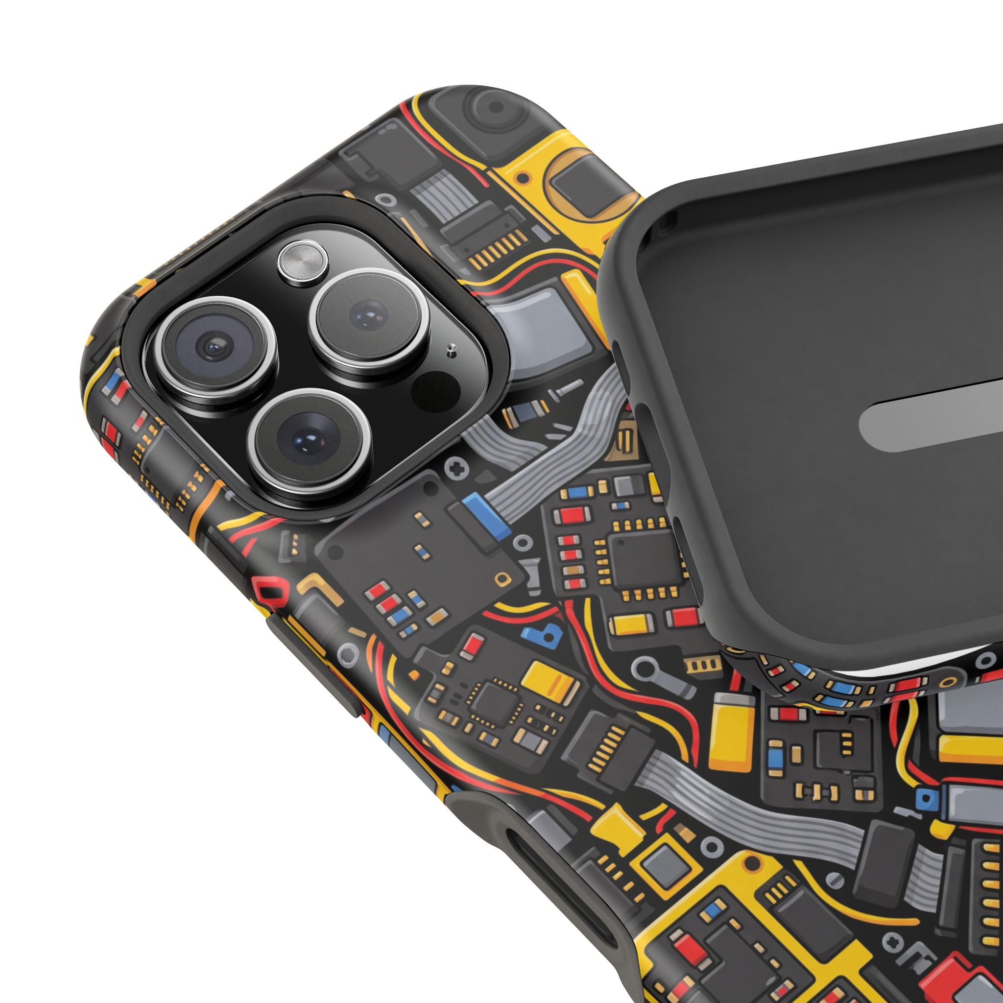 Voltage Board Phone Case — Yellow Circuit Wireless Charging Cover