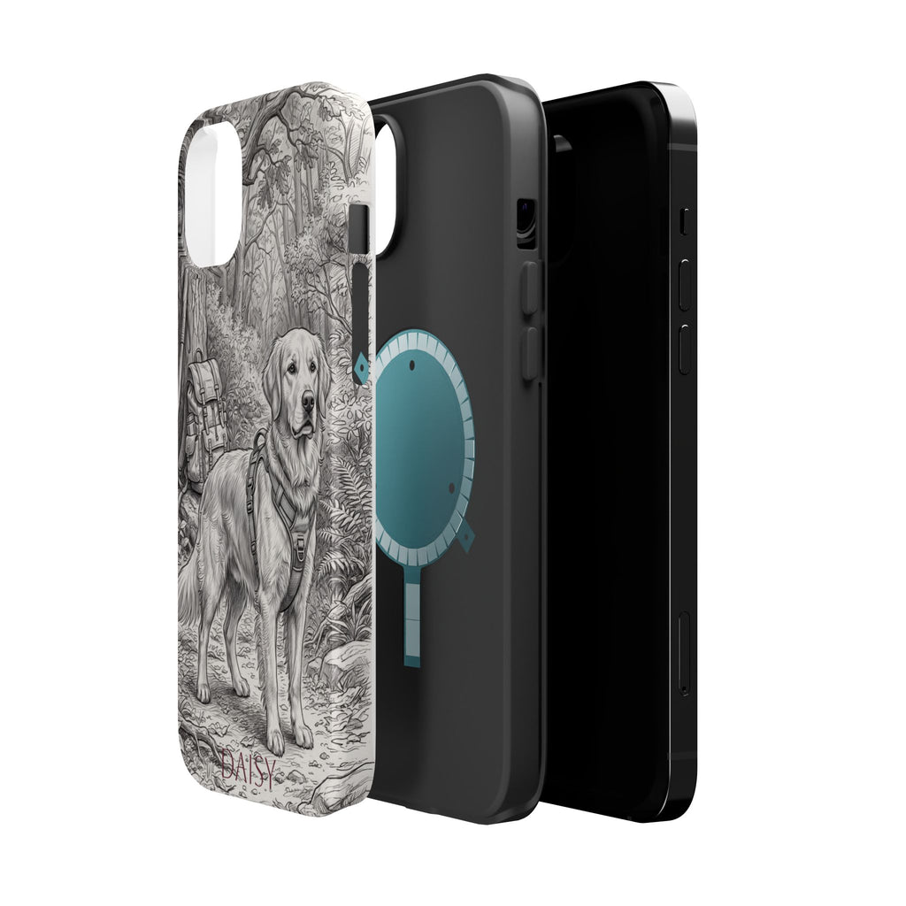 Personalized Golden Retriever Woodland Trail Phone Case — Wireless Charging Cover