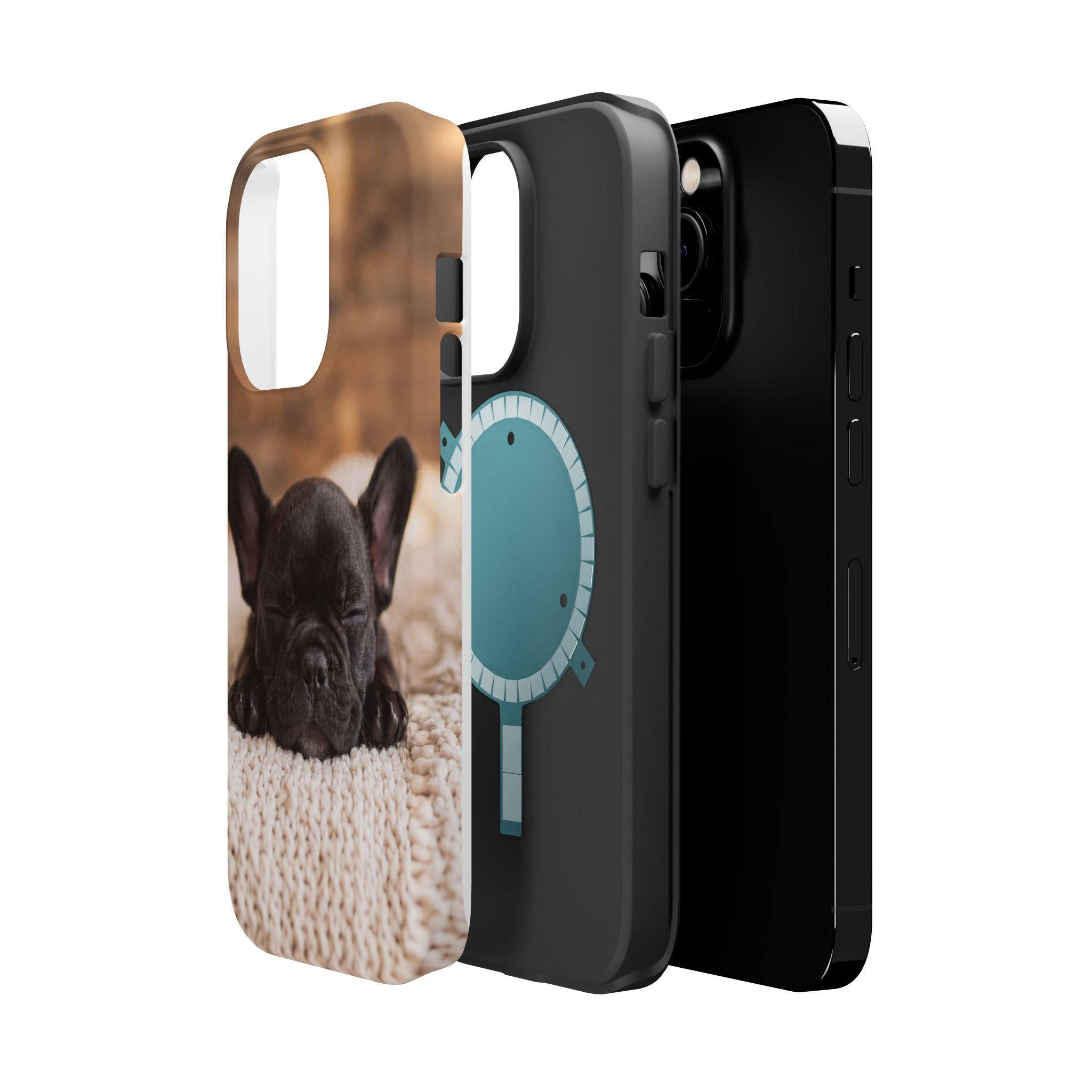 Sleepy French Bulldog Phone Case — Impact-Resistant Wireless Charging Cover