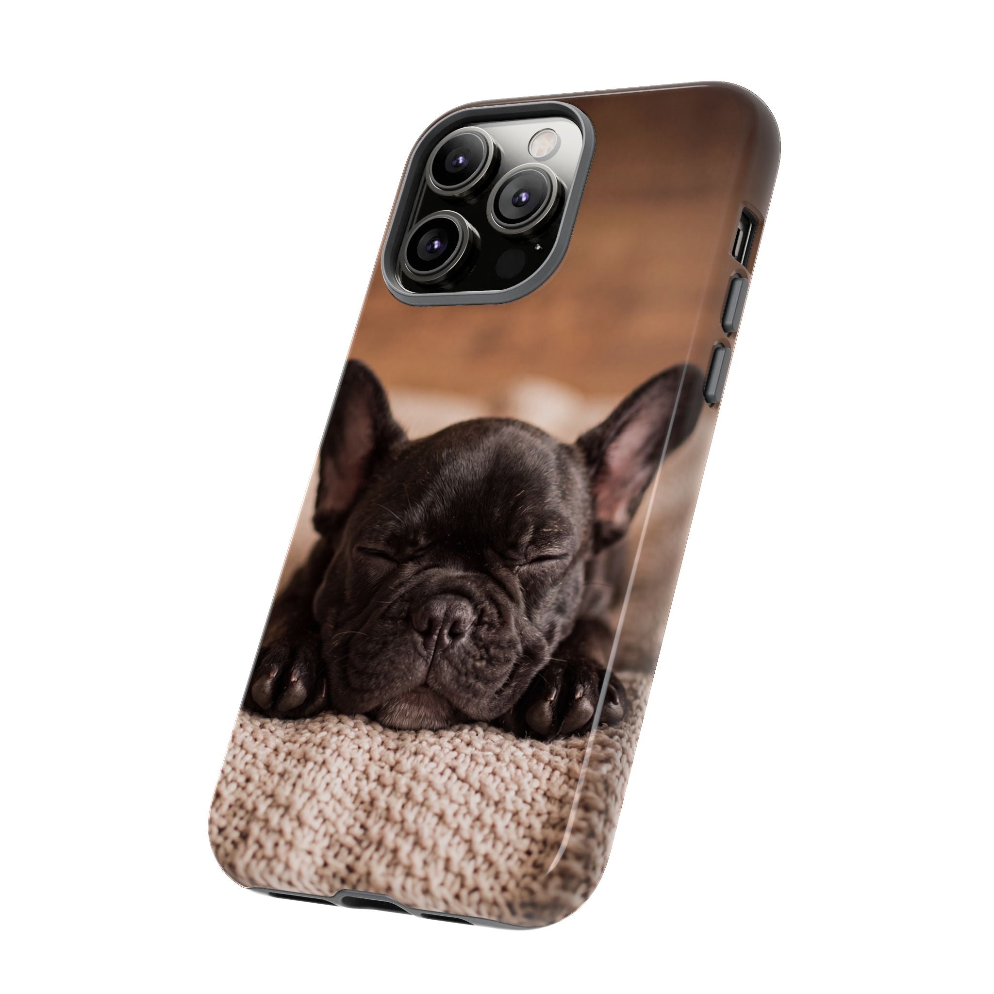 Sleeping French Bulldog Phone Case | Cozy Frenchie Resting on Blanket | iPhone & Samsung