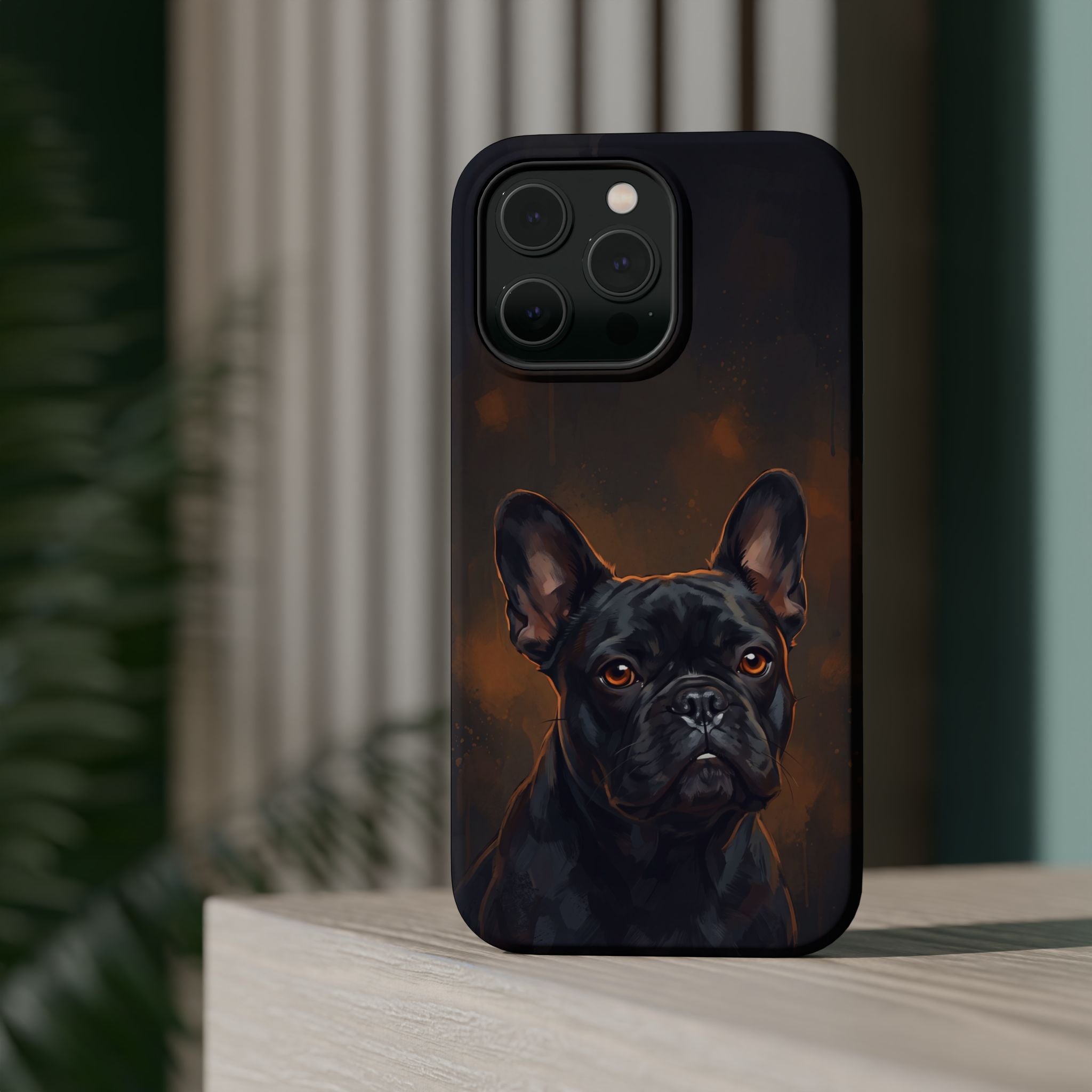French Bulldog Portrait Phone Case — Impact-Resistant Wireless Charging Cover