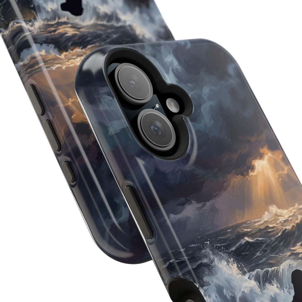 Personalized Golden Retriever Stormy Sea Phone Case — Wireless Charging Cover
