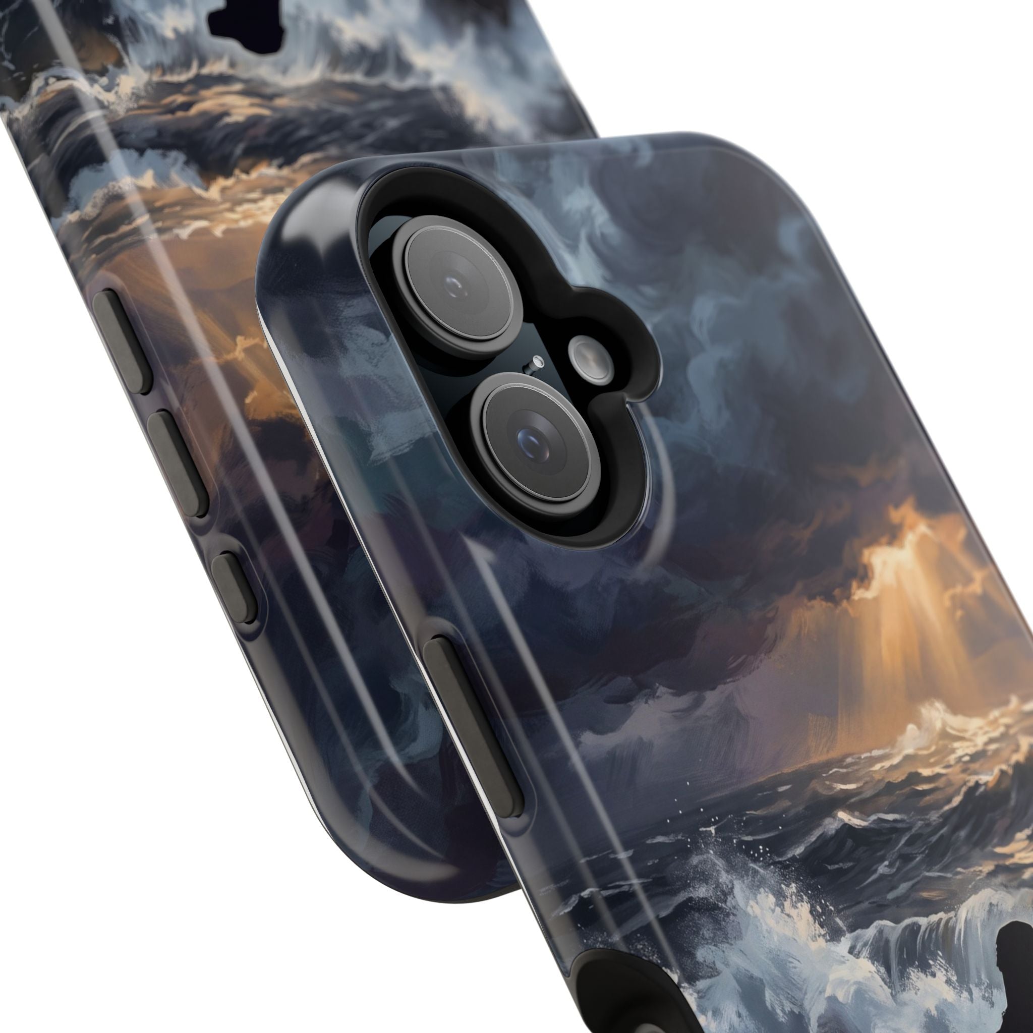 Personalized Golden Retriever Stormy Sea Phone Case — Wireless Charging Cover