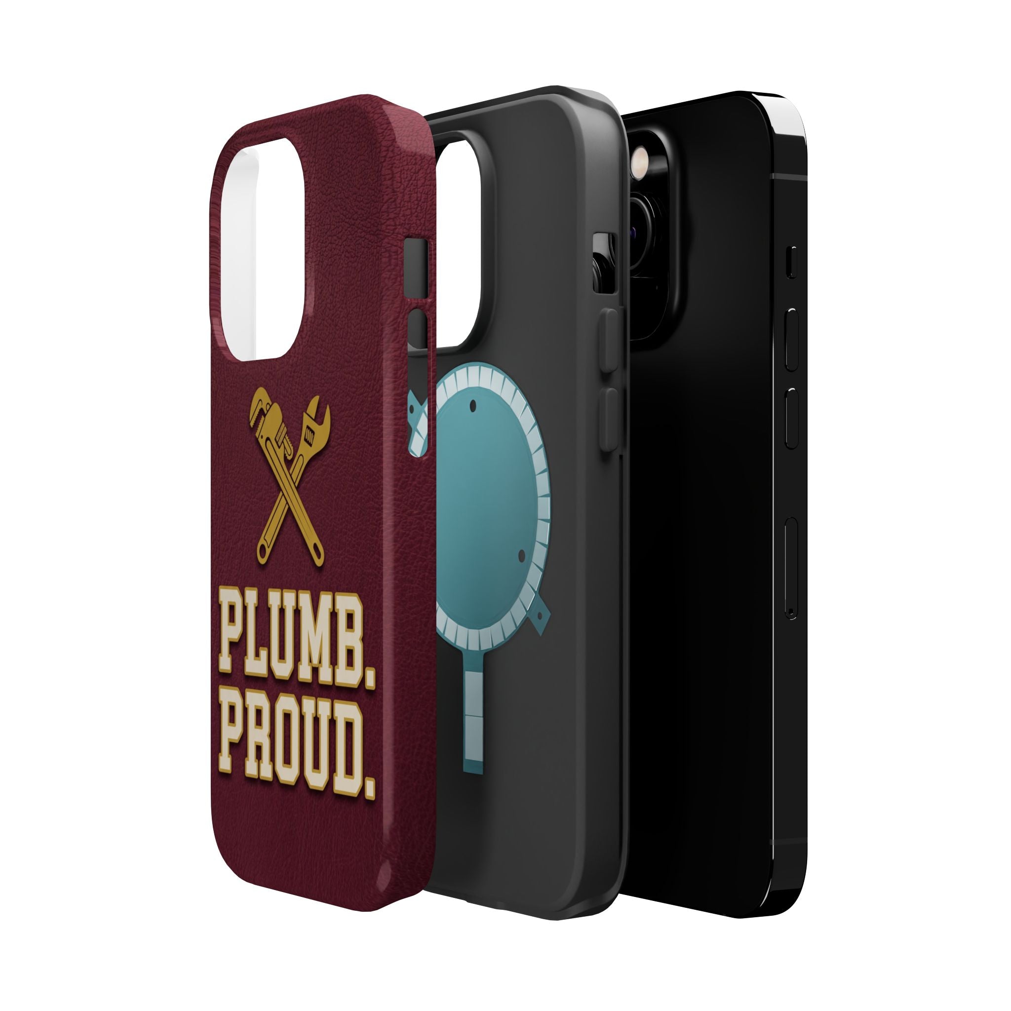 Plumb. Proud. Phone Case — Crossed Wrenches Wireless Charging Cover