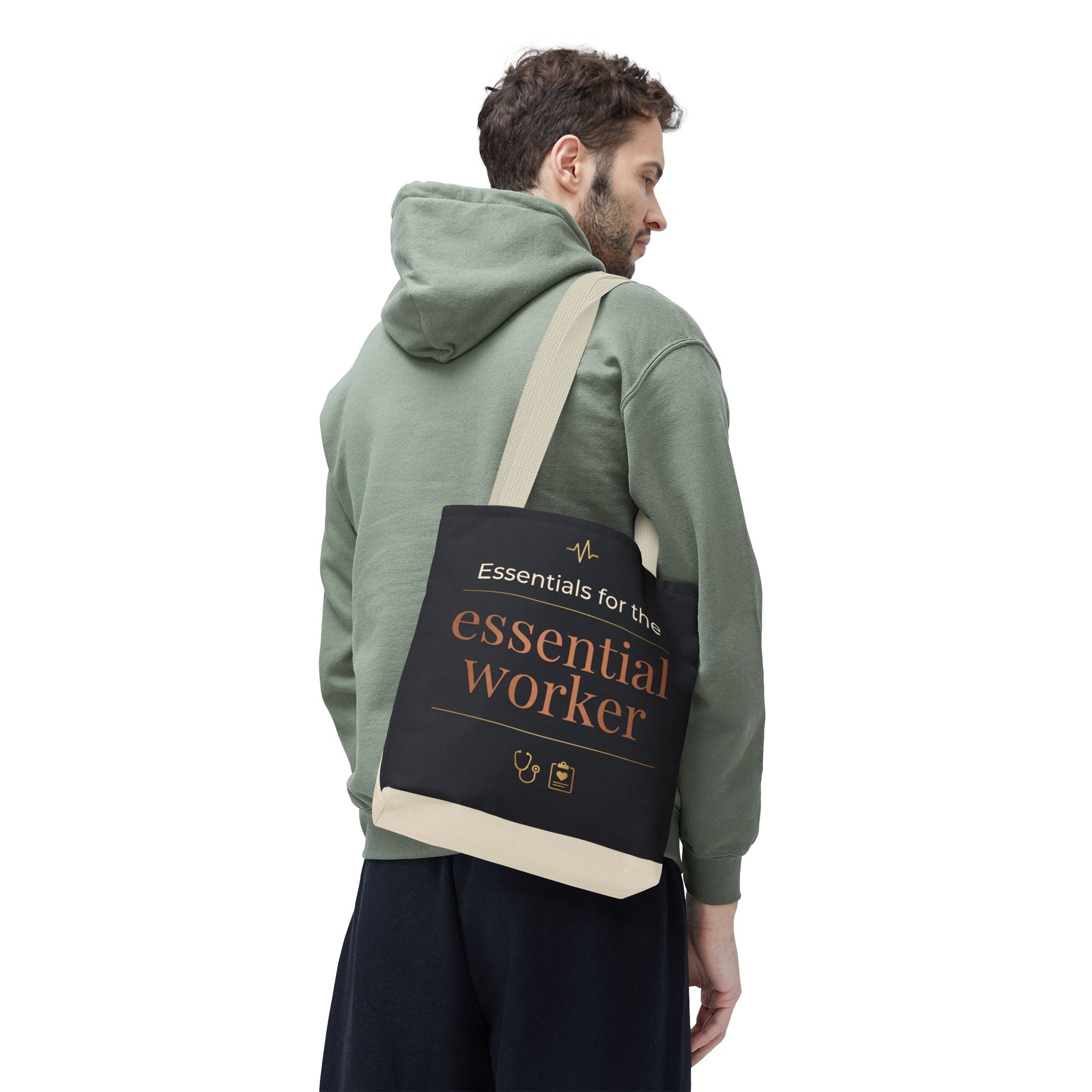 Essentials for the Essential Worker Tote | Healthcare Worker Gift Tote Bag | Nurse Doctor Appreciation Gift | Premium Polyester Carry-All
