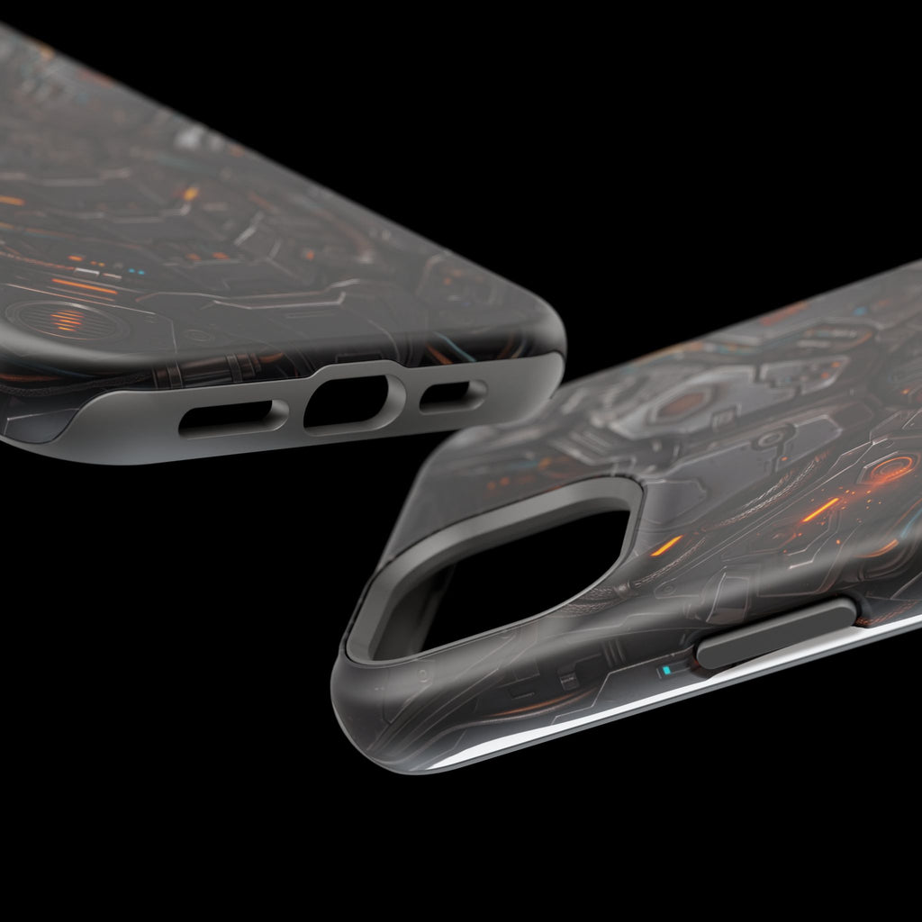 Mech Armor Phone Case — Industrial Circuit Wireless Charging Cover