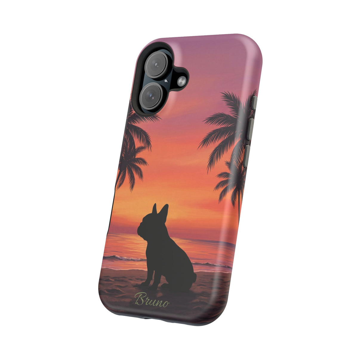 Personalized French Bulldog Tropical Beach Phone Case — Wireless Charging Cover