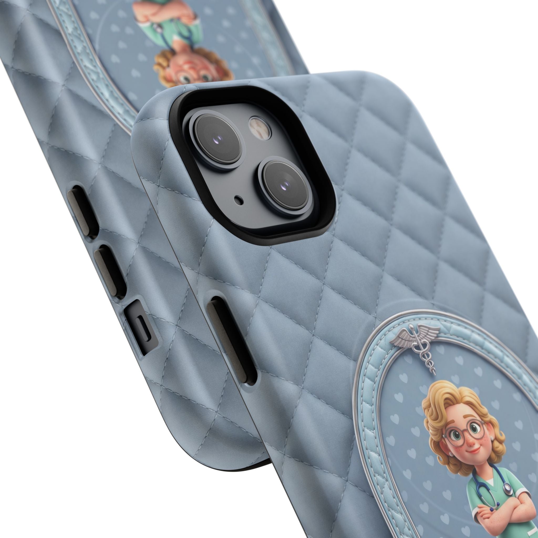 Personalized Nurse Phone Case | Quilted Badge Design, Custom Name iPhone Case