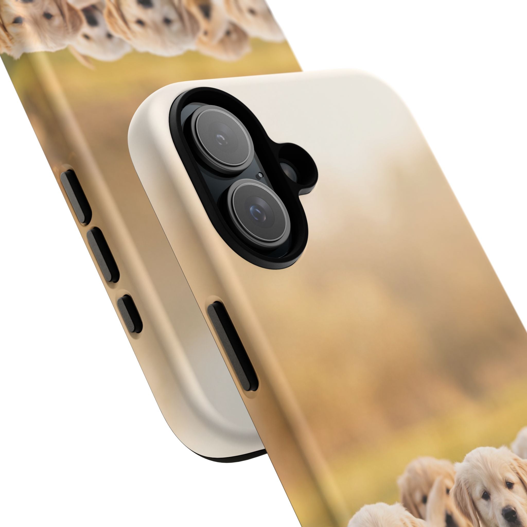Golden Retriever Puppies Phone Case | Playful Puppy Pack Running in Grass | iPhone & Samsung