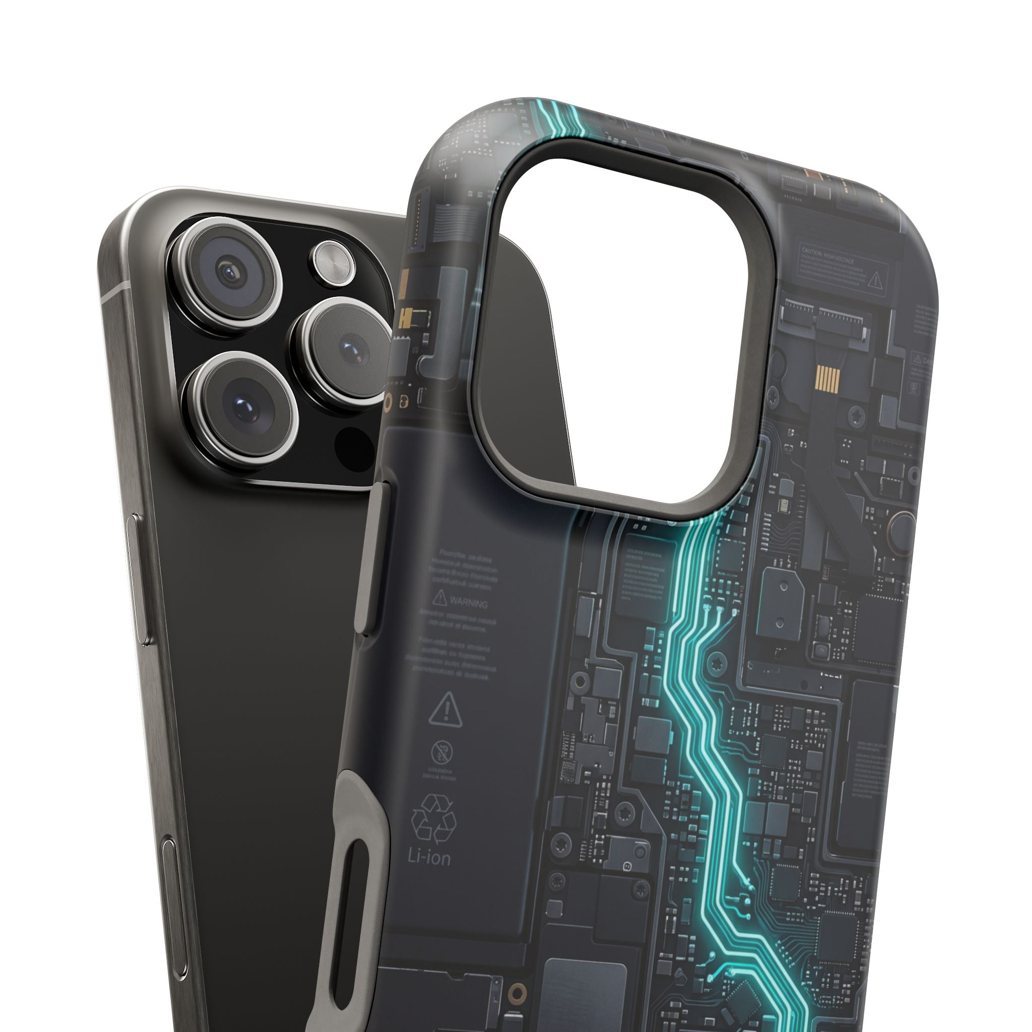 Cyan Bolt Electrician Phone Case — Electric Circuit Wireless Charging Cover