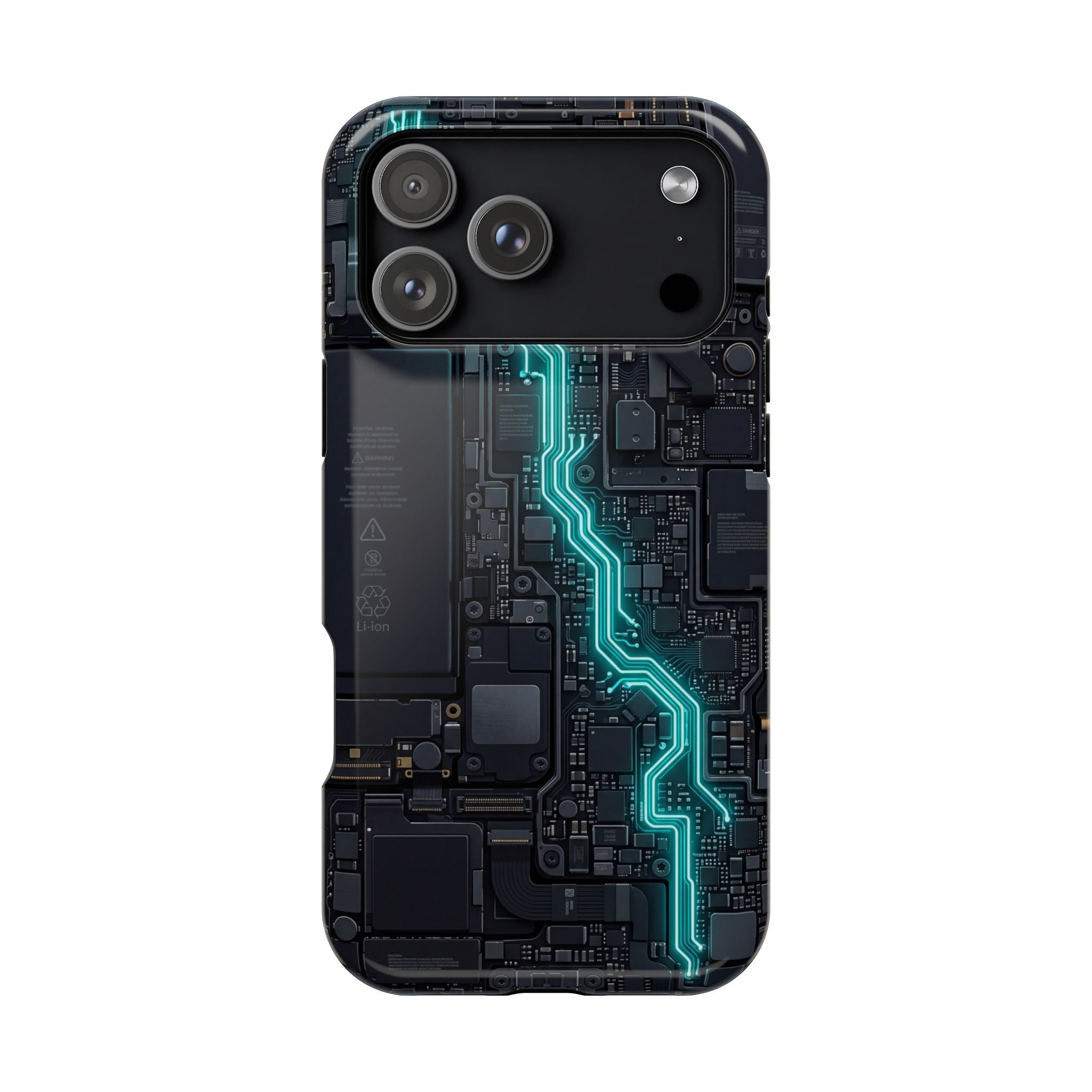 Cyan Bolt Electrician Phone Case — Electric Circuit Wireless Charging Cover