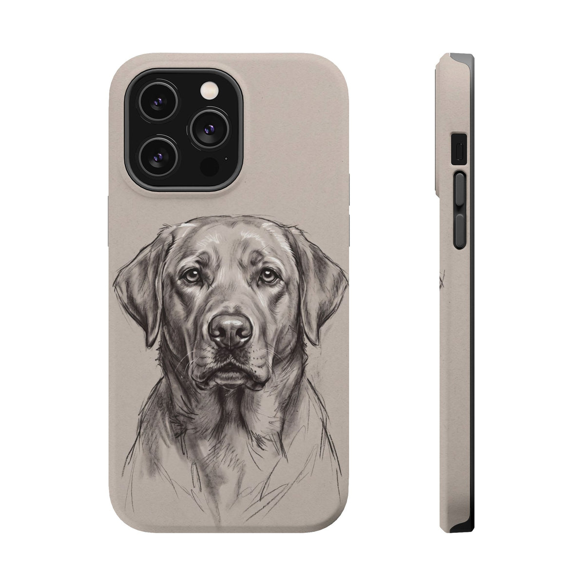Charcoal Sketch Labrador Phone Case — Tough Magnetic Case with Wireless Charging