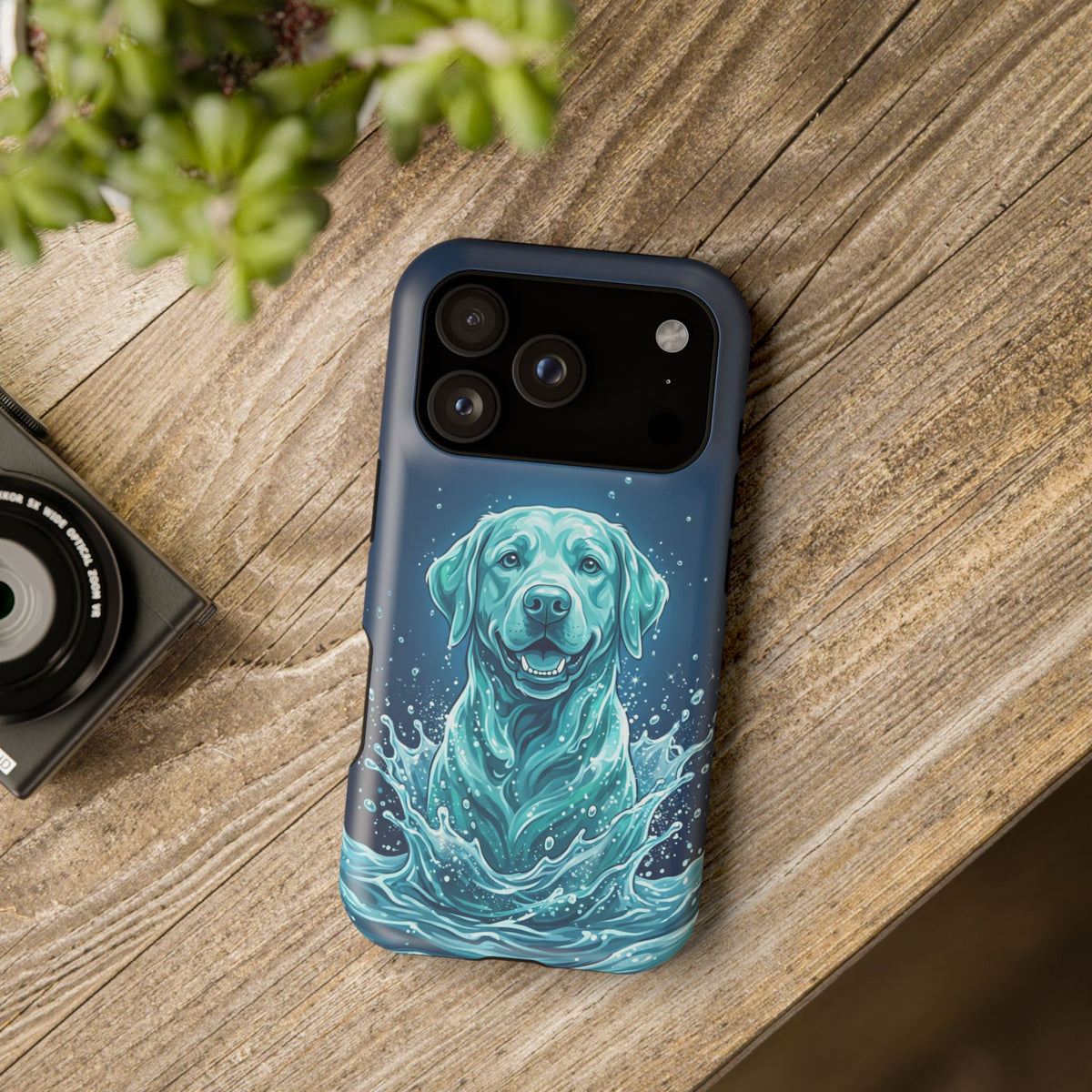 Water Splash Labrador Phone Case — Tough Magnetic Case with Wireless Charging