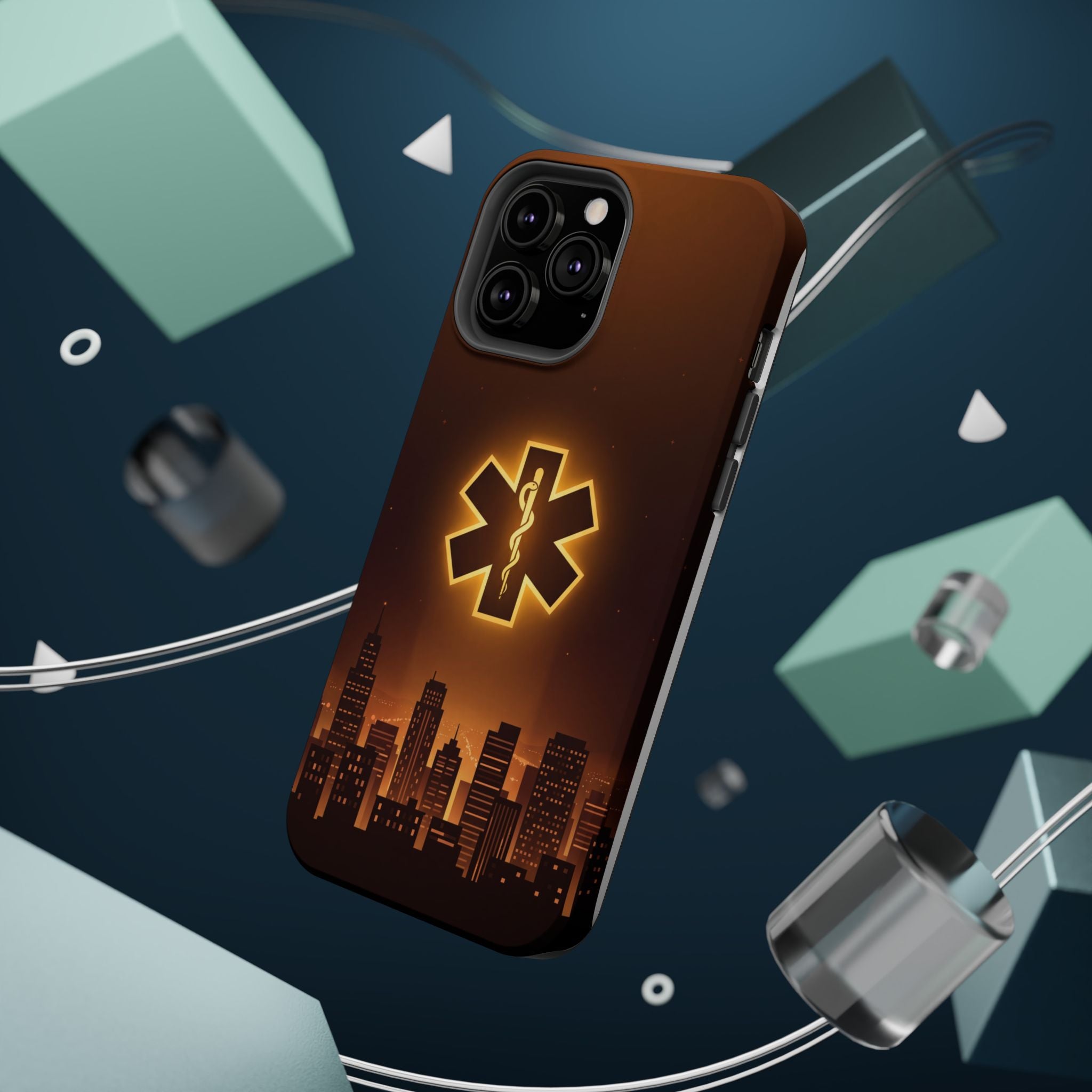 Paramedic/EMT Skyline Phone Case — Magnetic Wireless Charging Cover