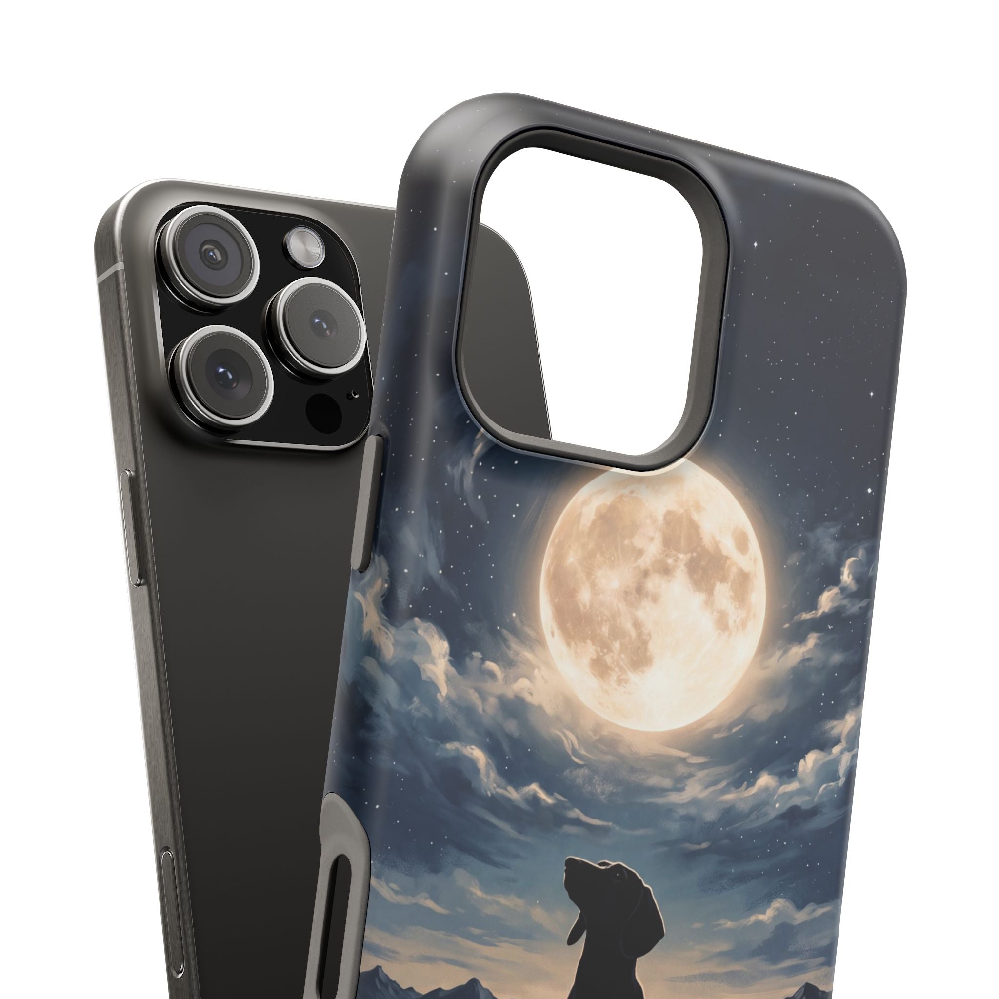 Personalized Dachshund Moonlight Phone Case — Wireless Charging Cover