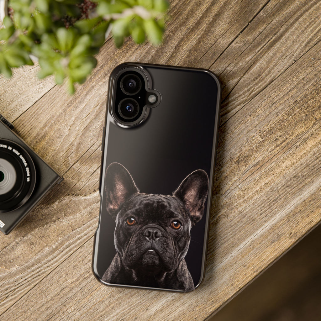 Black French Bulldog Phone Case — Impact-Resistant Wireless Charging Cover