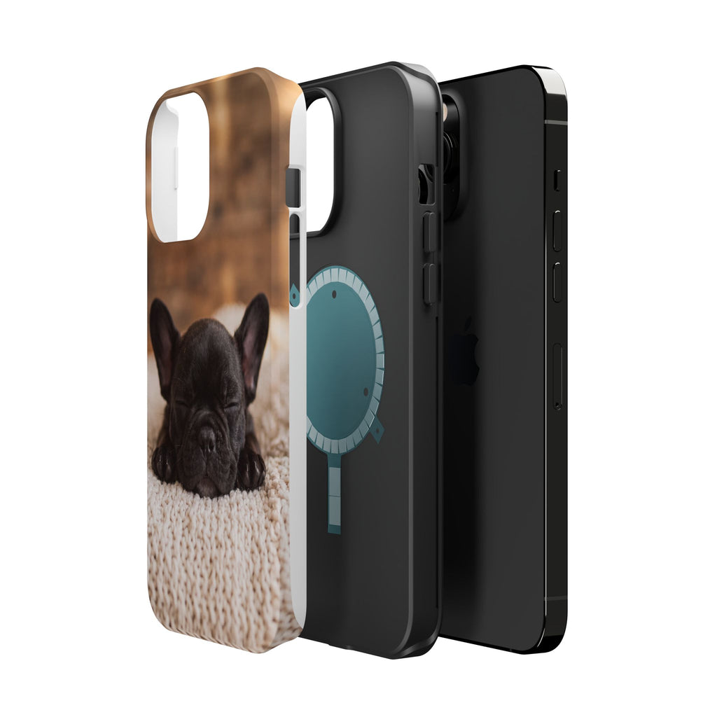 Sleepy French Bulldog Phone Case — Impact-Resistant Wireless Charging Cover