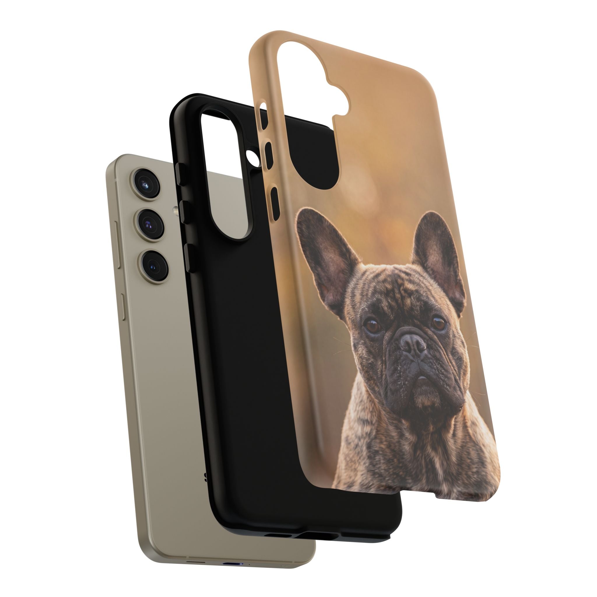 French Bulldog Portrait Phone Case | Realistic Brindle Frenchie Photo Case | iPhone & Samsung