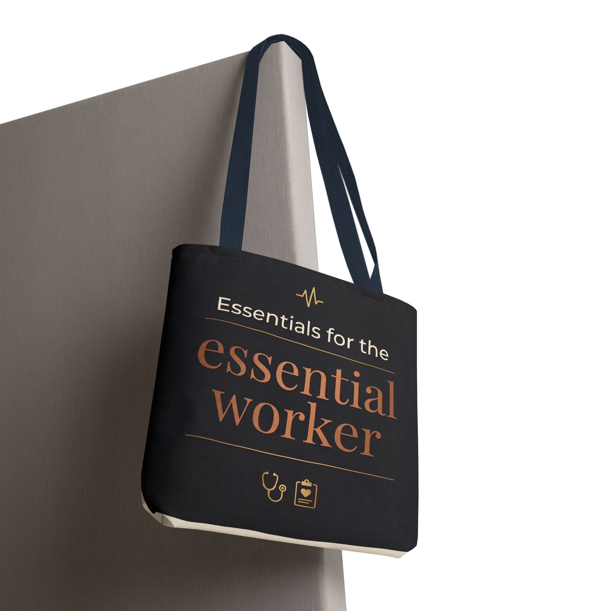 Essentials for the Essential Worker Tote | Healthcare Worker Gift Tote Bag | Nurse Doctor Appreciation Gift | Premium Polyester Carry-All