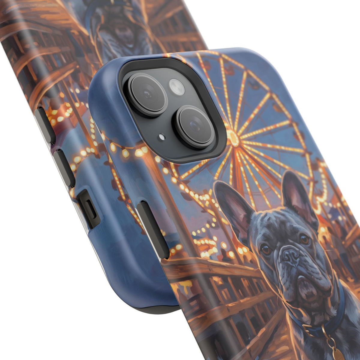 Personalized French Bulldog Pier Lights Phone Case — Wireless Charging Cover