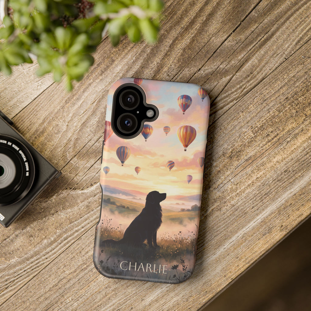 Personalized Golden Retriever Hot Air Balloon Phone Case — Wireless Charging Cover