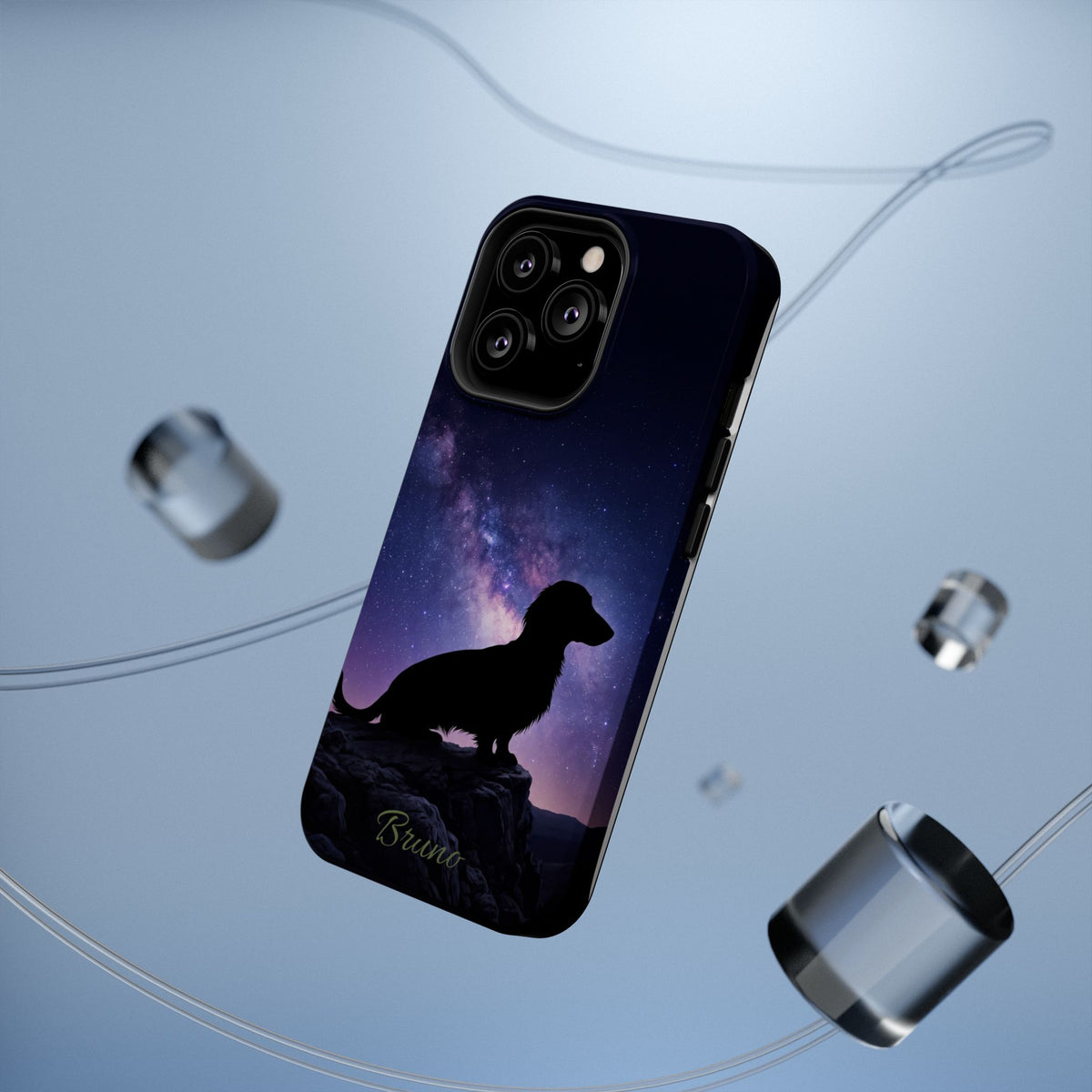 Personalized Dachshund Starry Night Phone Case — Wireless Charging Cover