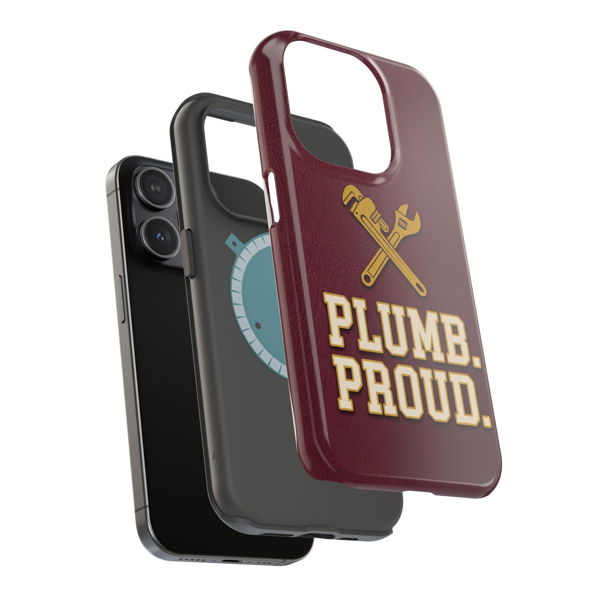 Plumb. Proud. Phone Case — Crossed Wrenches Wireless Charging Cover