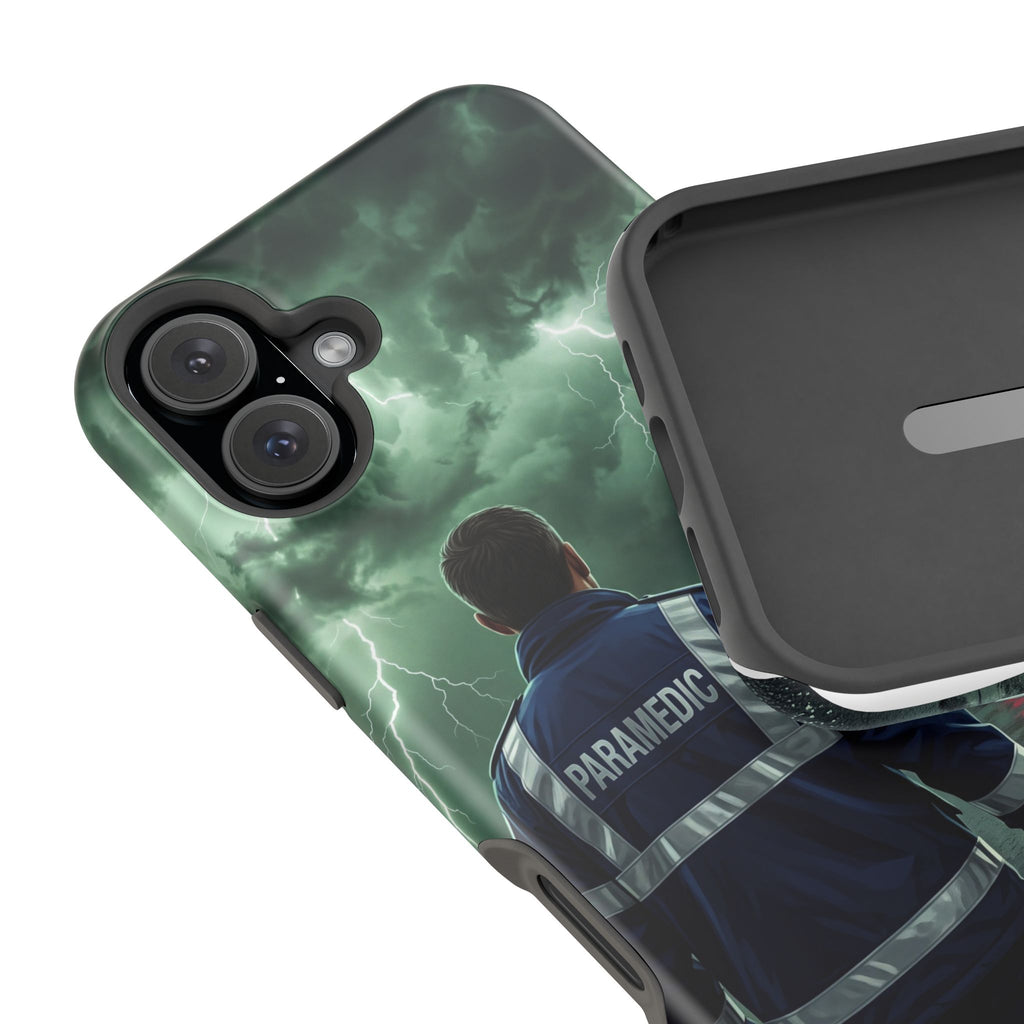 Paramedic Green Storm Phone Case — Magnetic Wireless Charging Cover