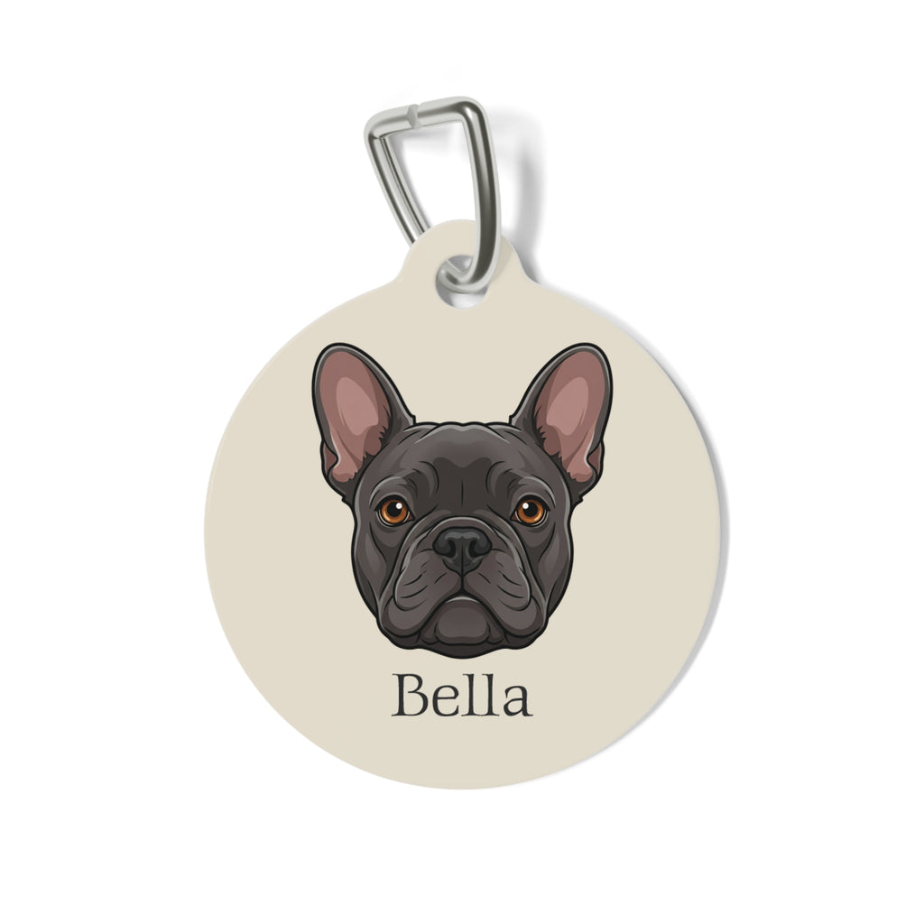 Personalized French Bulldog Pet Tag – Custom Photo & Name Dog ID Tag