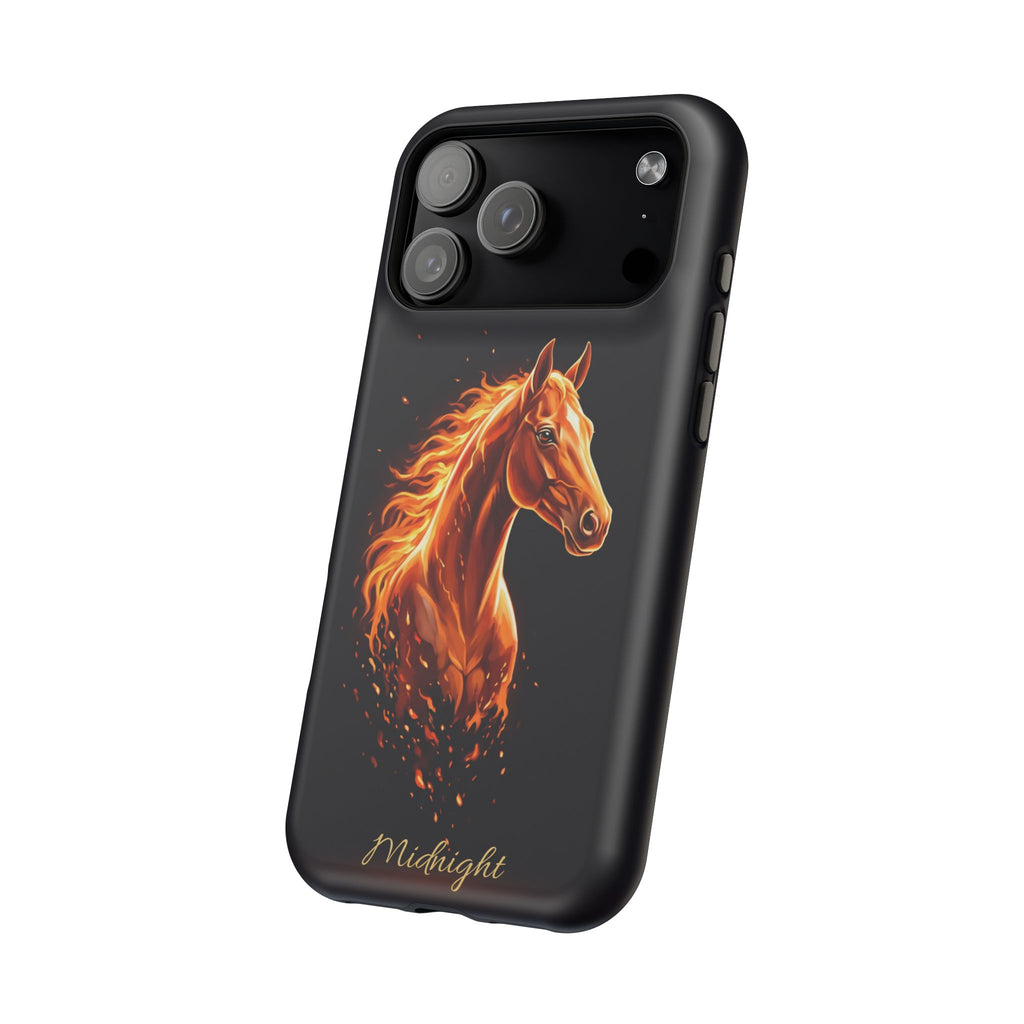 Personalized Fire & Ember Horse Phone Case — Tough Magnetic Case with Wireless Charging