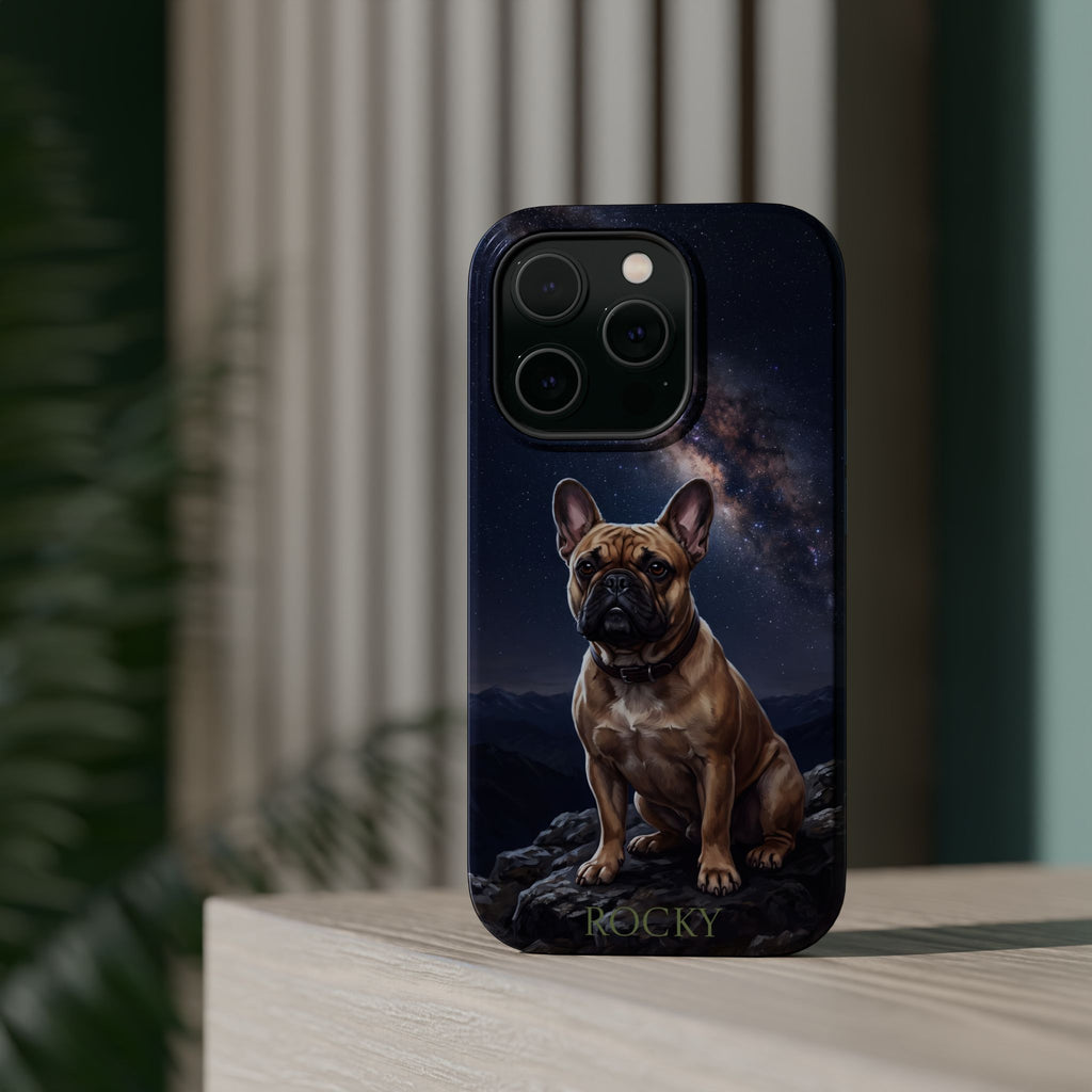 Personalized French Bulldog Starry Night Sky Phone Case — Wireless Charging Cover