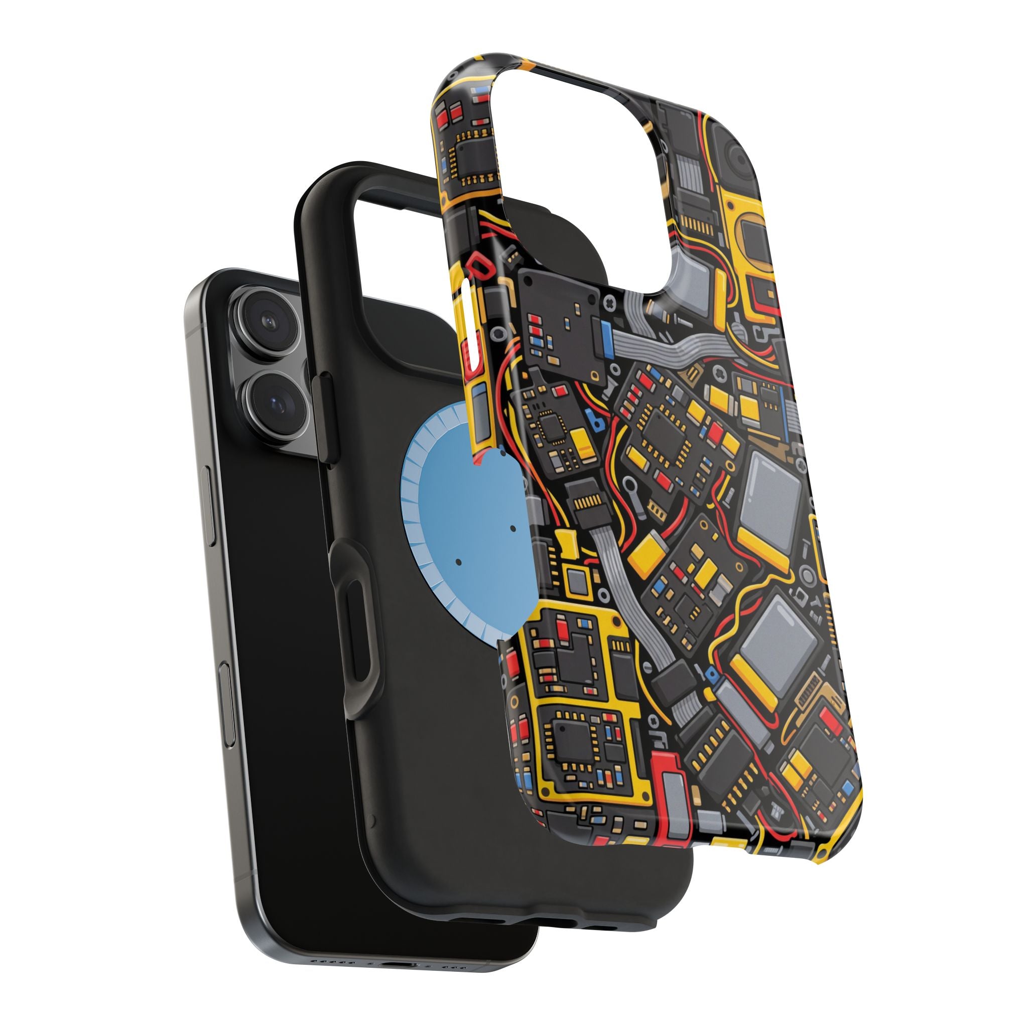 Voltage Board Phone Case — Yellow Circuit Wireless Charging Cover