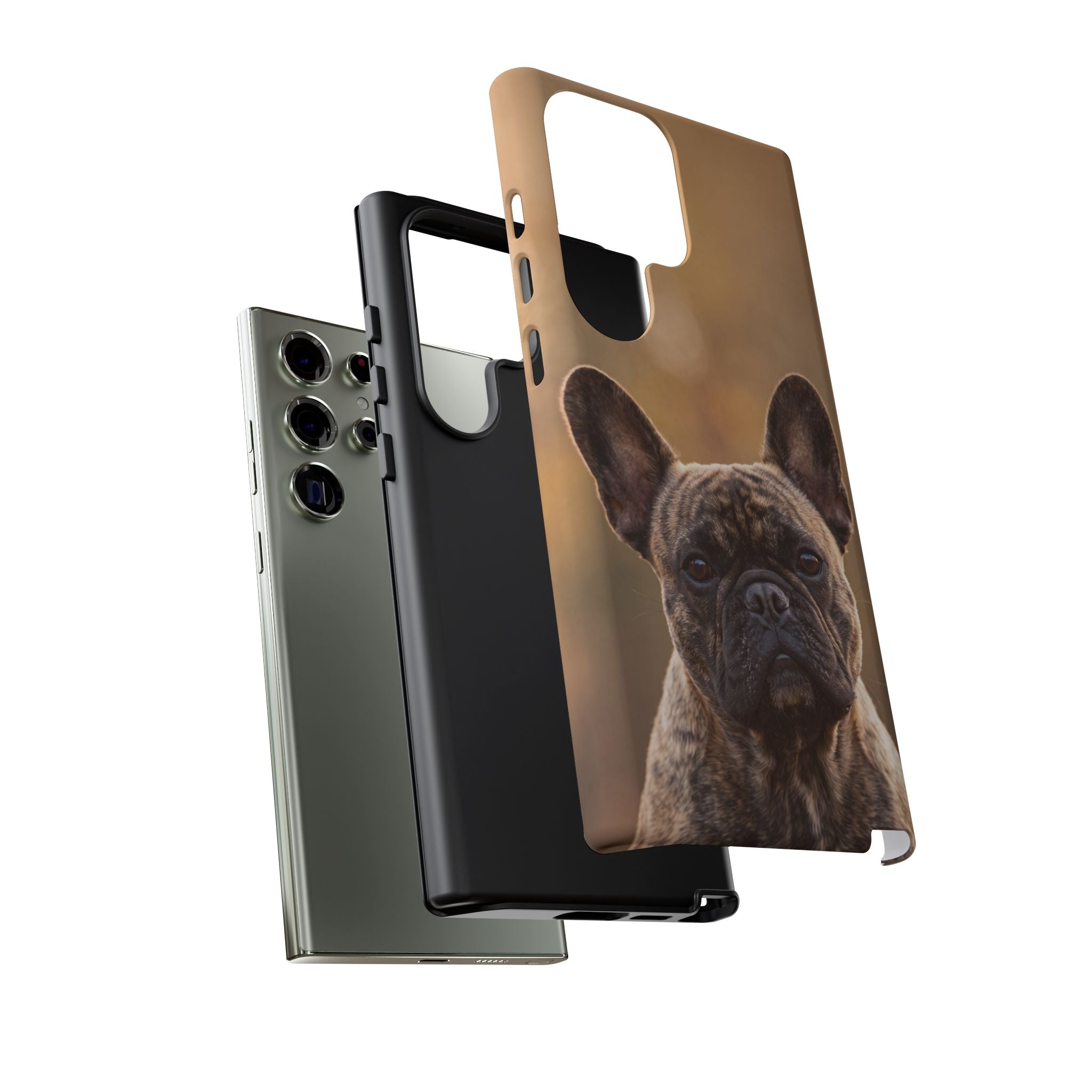 French Bulldog Portrait Phone Case | Realistic Brindle Frenchie Photo Case | iPhone & Samsung