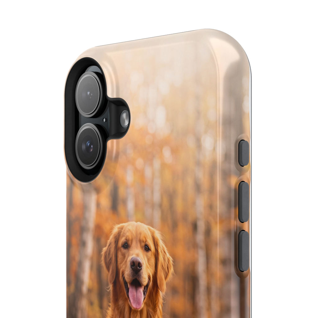 Autumn Golden Retriever Phone Case — Impact-Resistant Wireless Charging Cover