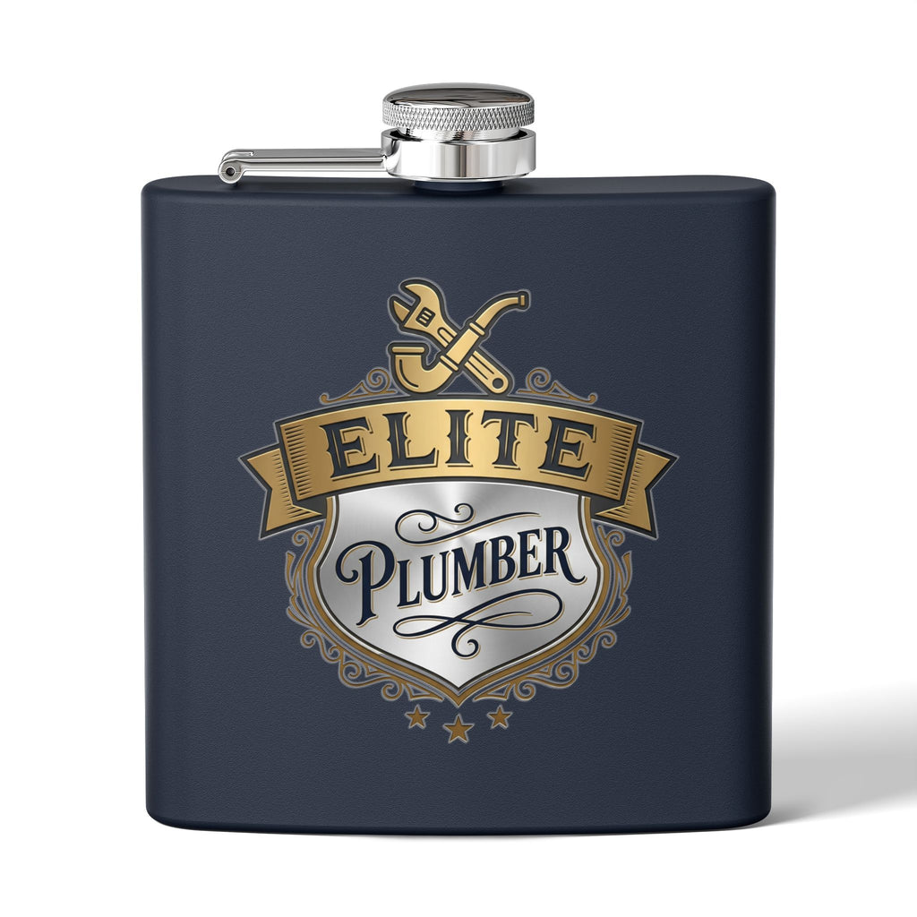 Flask — "Elite Plumber" 6oz Stainless Steel Hip Flask