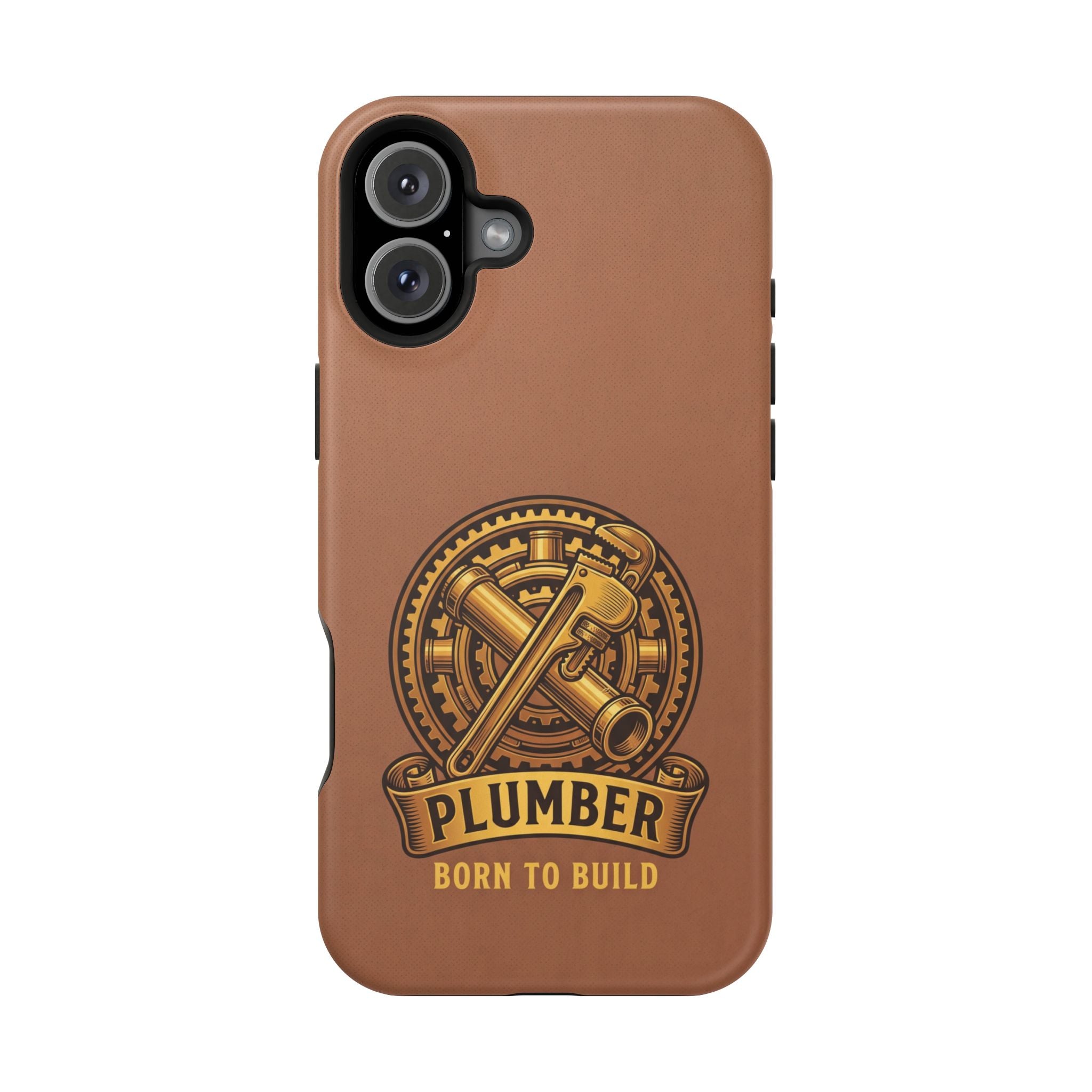 Plumber Born to Build Phone Case — Badge Wireless Charging Cover