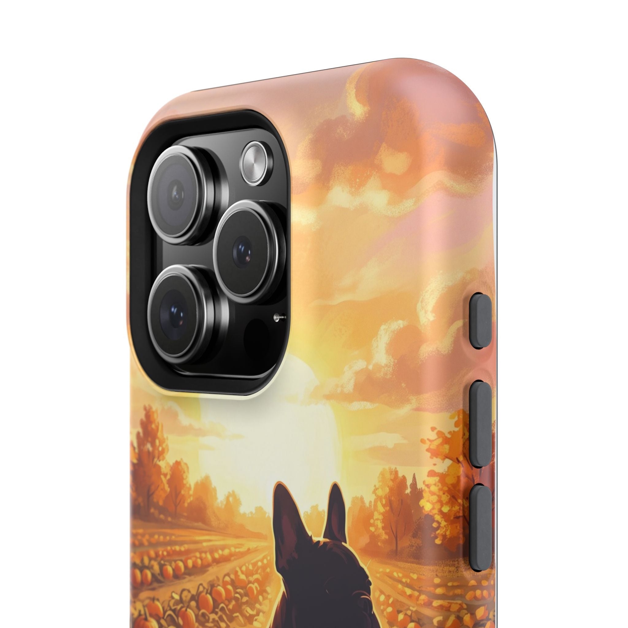 Personalized French Bulldog Pumpkin Patch Phone Case — Wireless Charging Cover