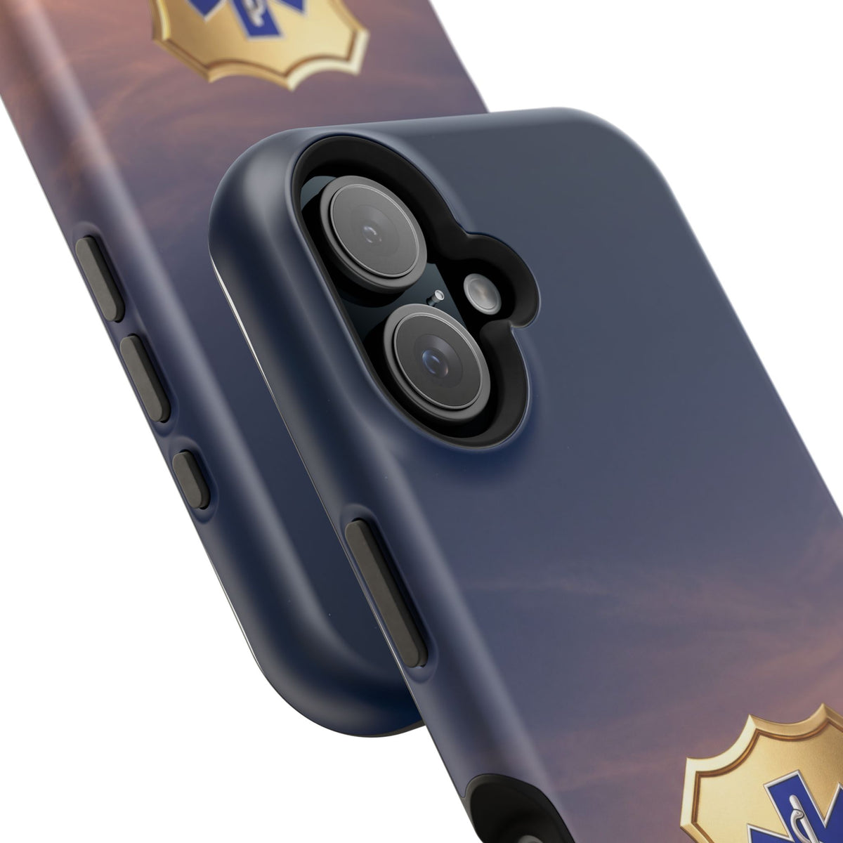 Gold Paramedic Badge Sunset Sky Phone Case — Magnetic Wireless Charging Cover