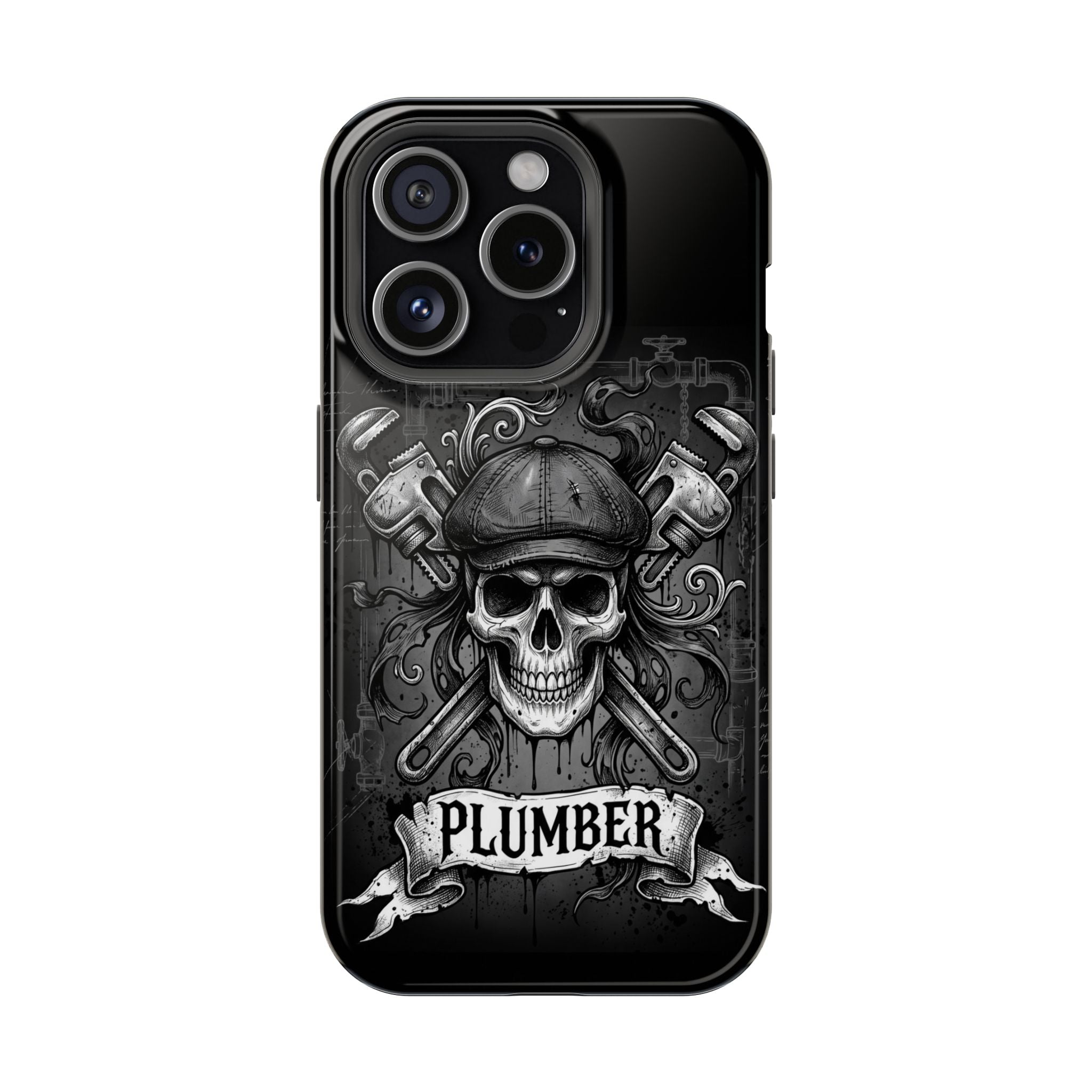 Skull & Wrenches Plumber Phone Case — Wireless Charging Cover