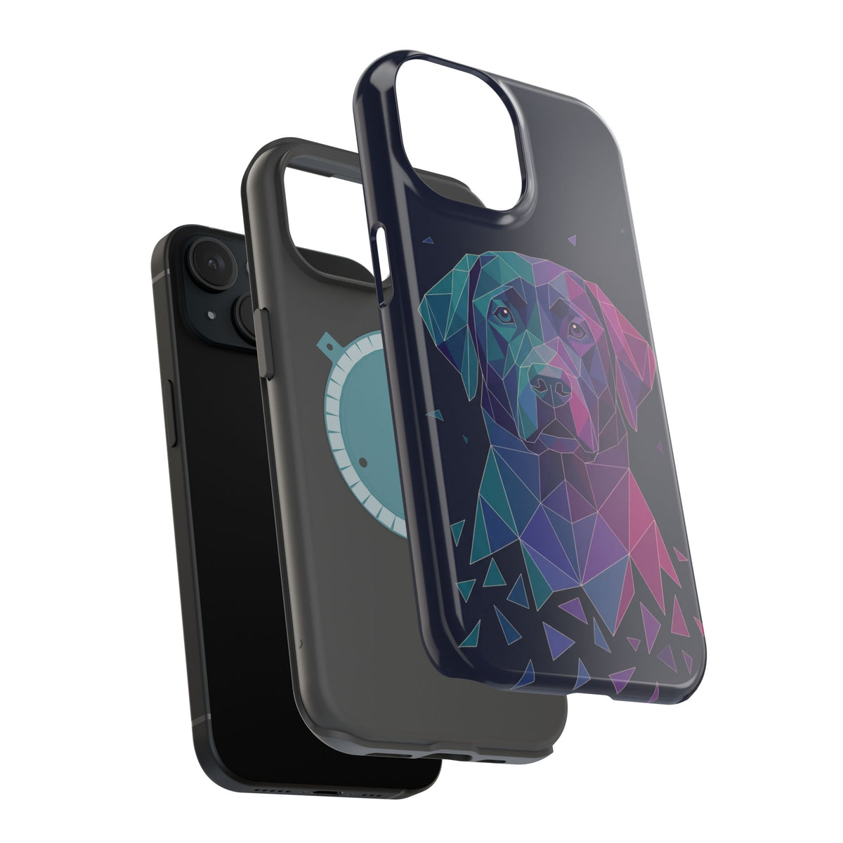 Geometric Labrador Phone Case — Tough Magnetic Case with Wireless Charging