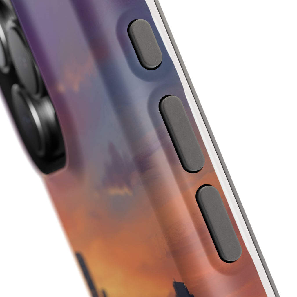 Personalized Golden Retriever City Skyline Phone Case — Wireless Charging Cover